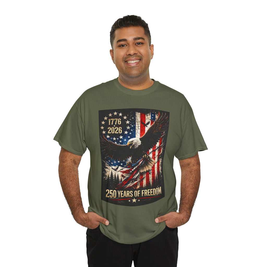 Patriotic Tee — 1776–2026 Bald Eagle "250 Years of Freedom" Shirt