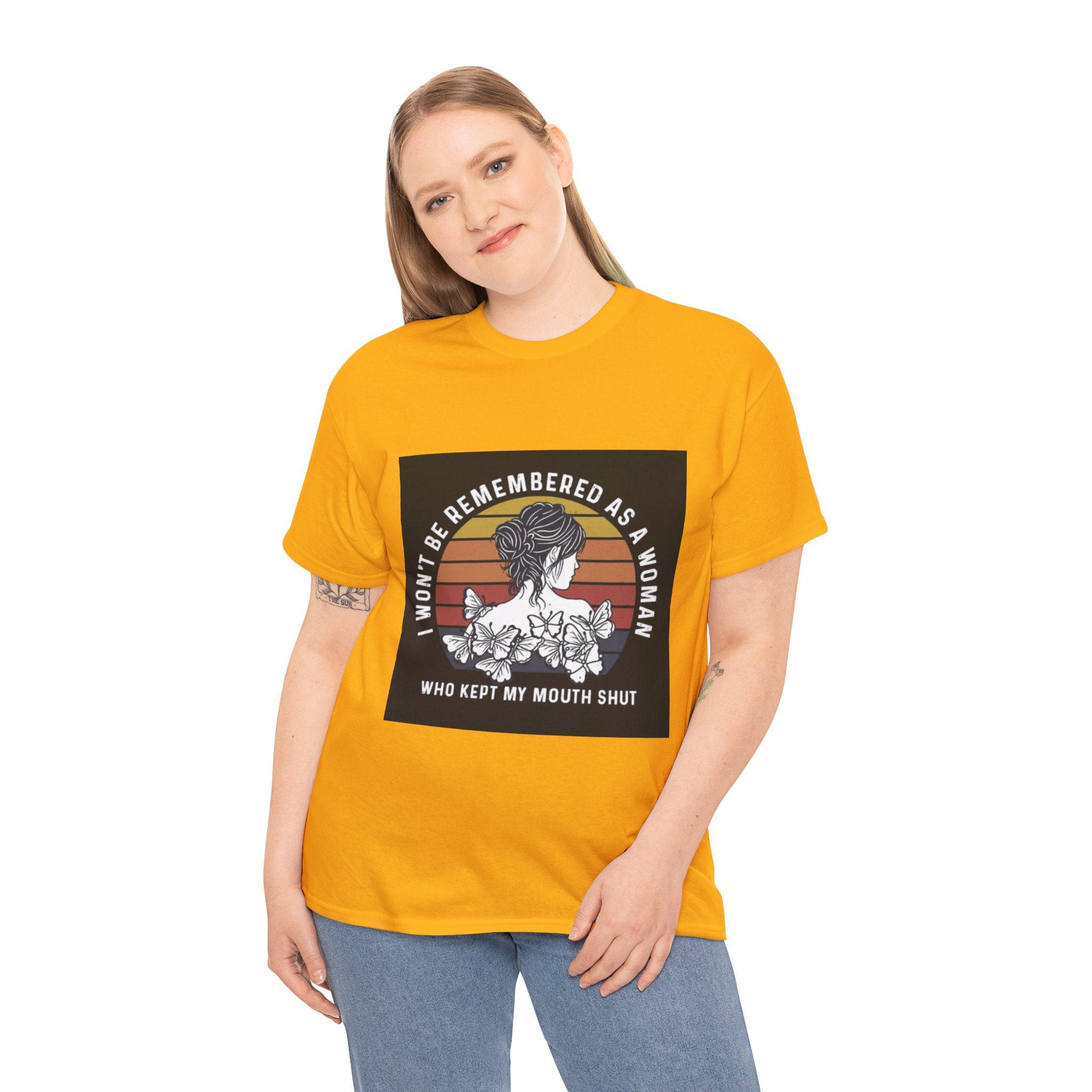 Graphic Tee — "I Won’t Be Remembered As A Woman Who Kept My Mouth Shut" Feminist Retro Floral T-Shirt