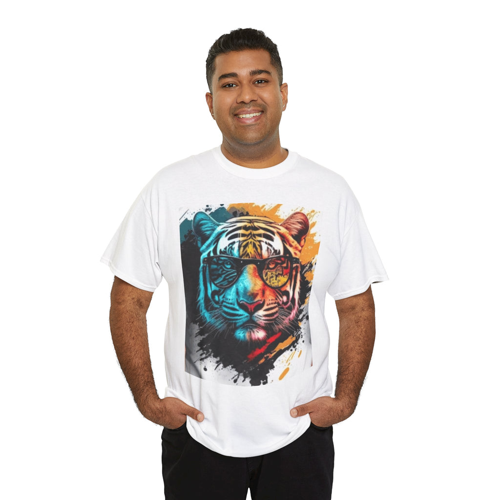 Tiger Portrait T-Shirt — Colorful Abstract Tiger Face Tee