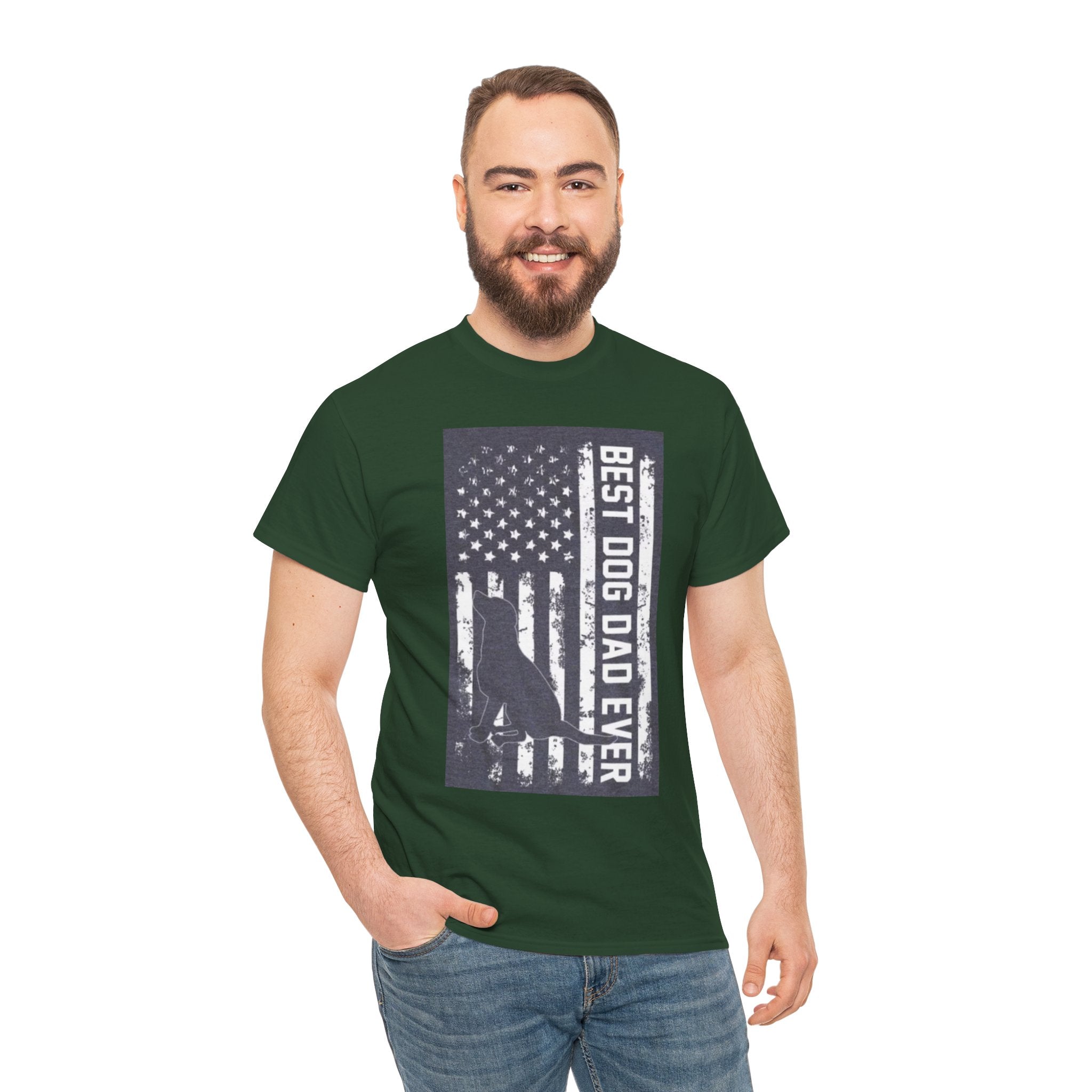 Best Dog Dad Ever T-Shirt – Patriotic American Flag Dog Dad Tee