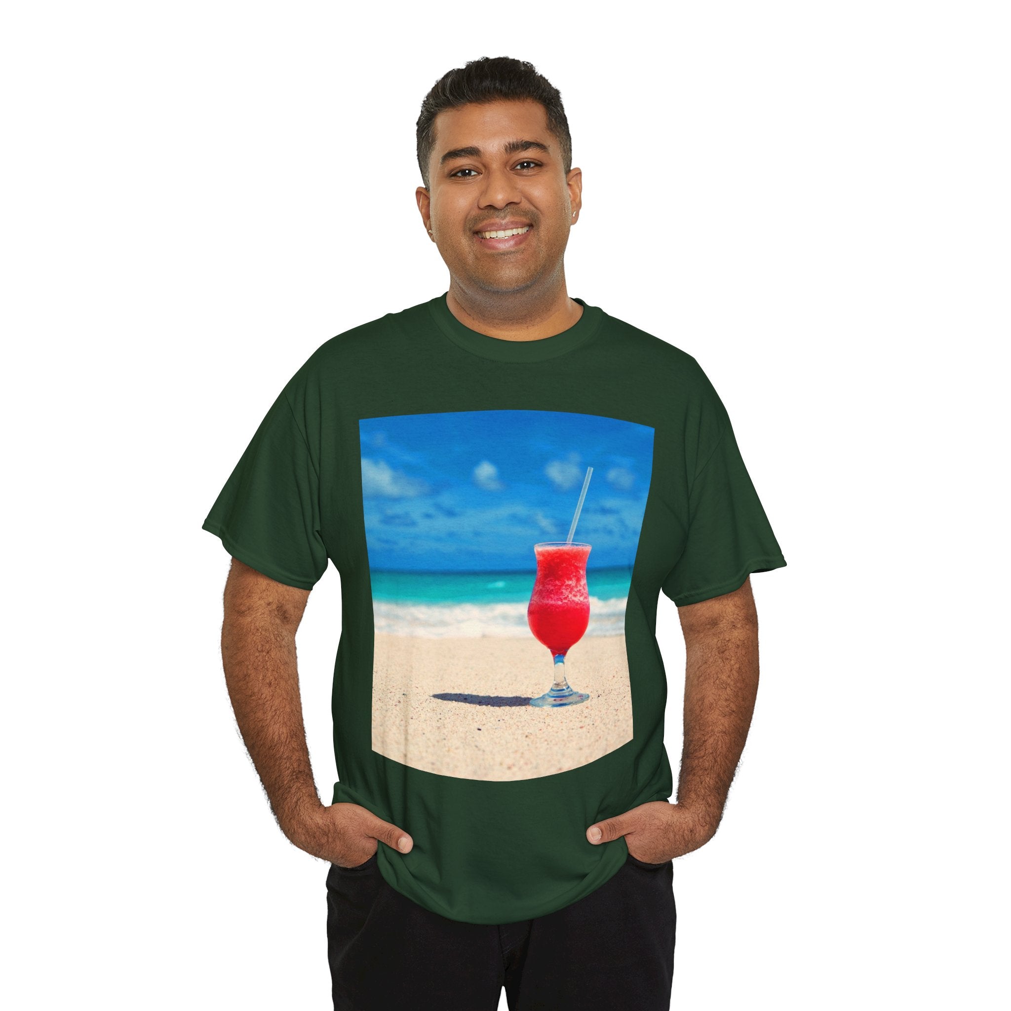 Tropical Beach Cocktail Graphic Tee (Summer Vacation Drink)