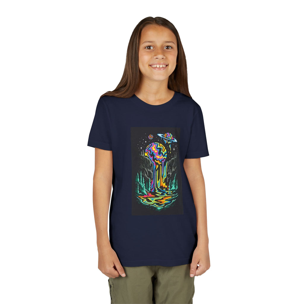 Youth Tee — Neon Drip Planet Space Graphic