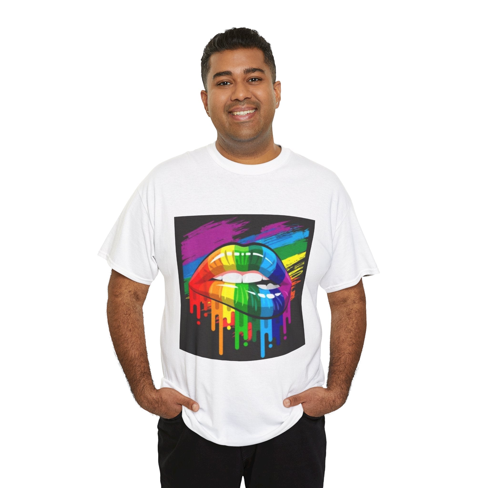T-Shirt — Rainbow Drip Lips Pride Graphic Tee