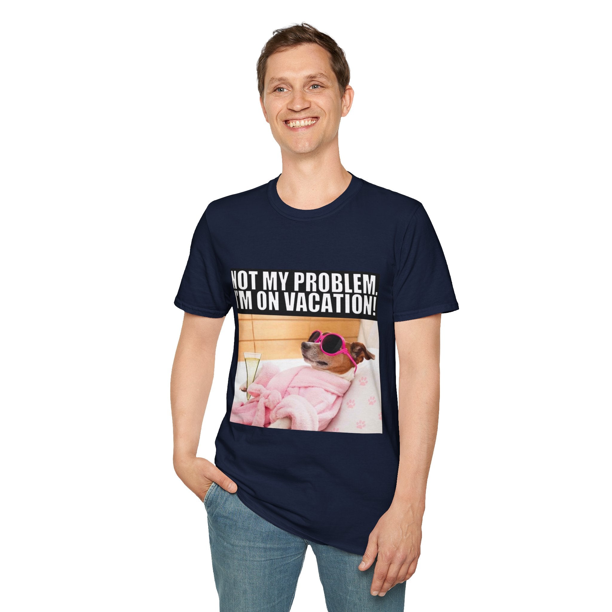 Vacation Vibes T-Shirt — "Not My Problem, I'm On Vacation" Relaxed Dog Graphic Tee