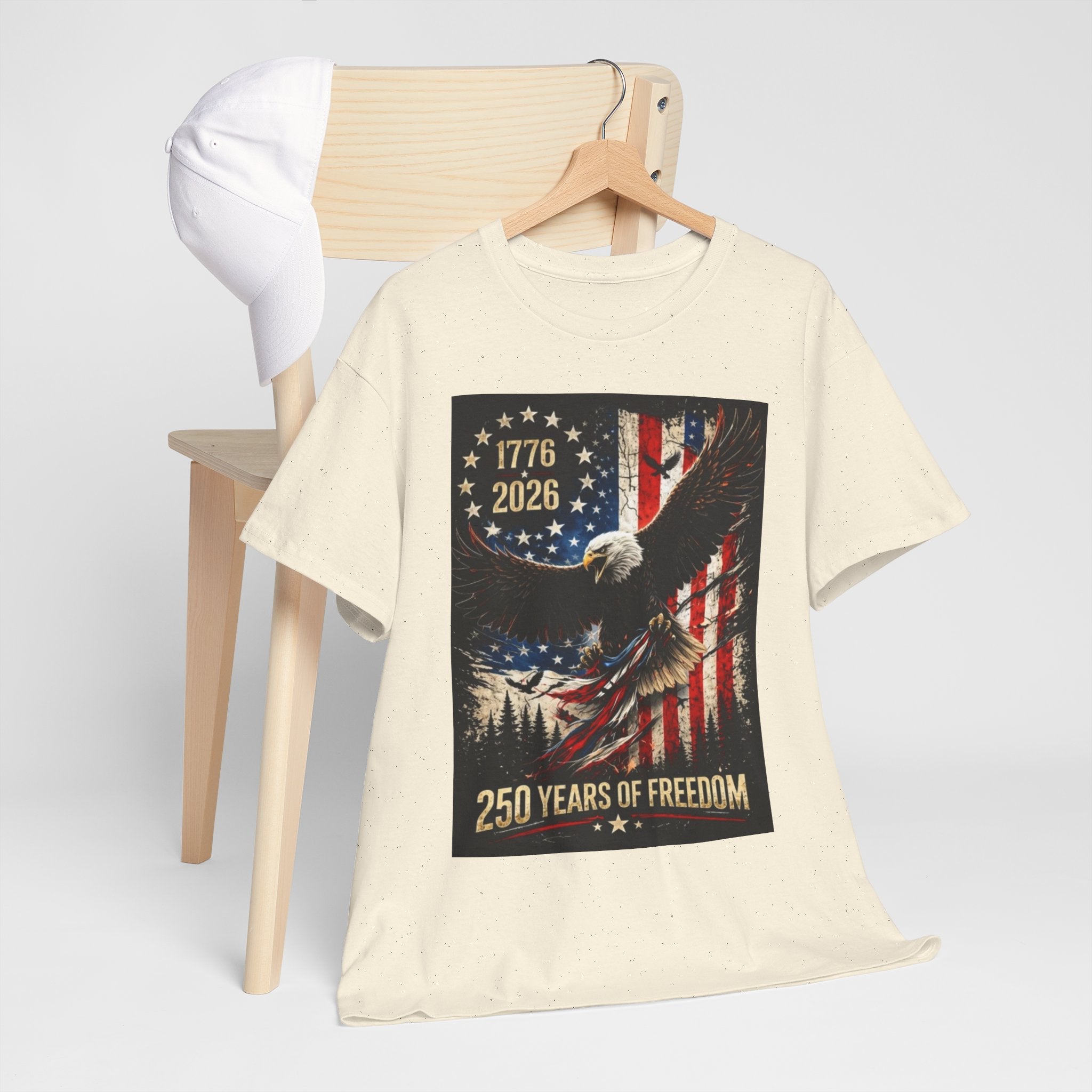 Patriotic Tee — 1776–2026 Bald Eagle "250 Years of Freedom" Shirt
