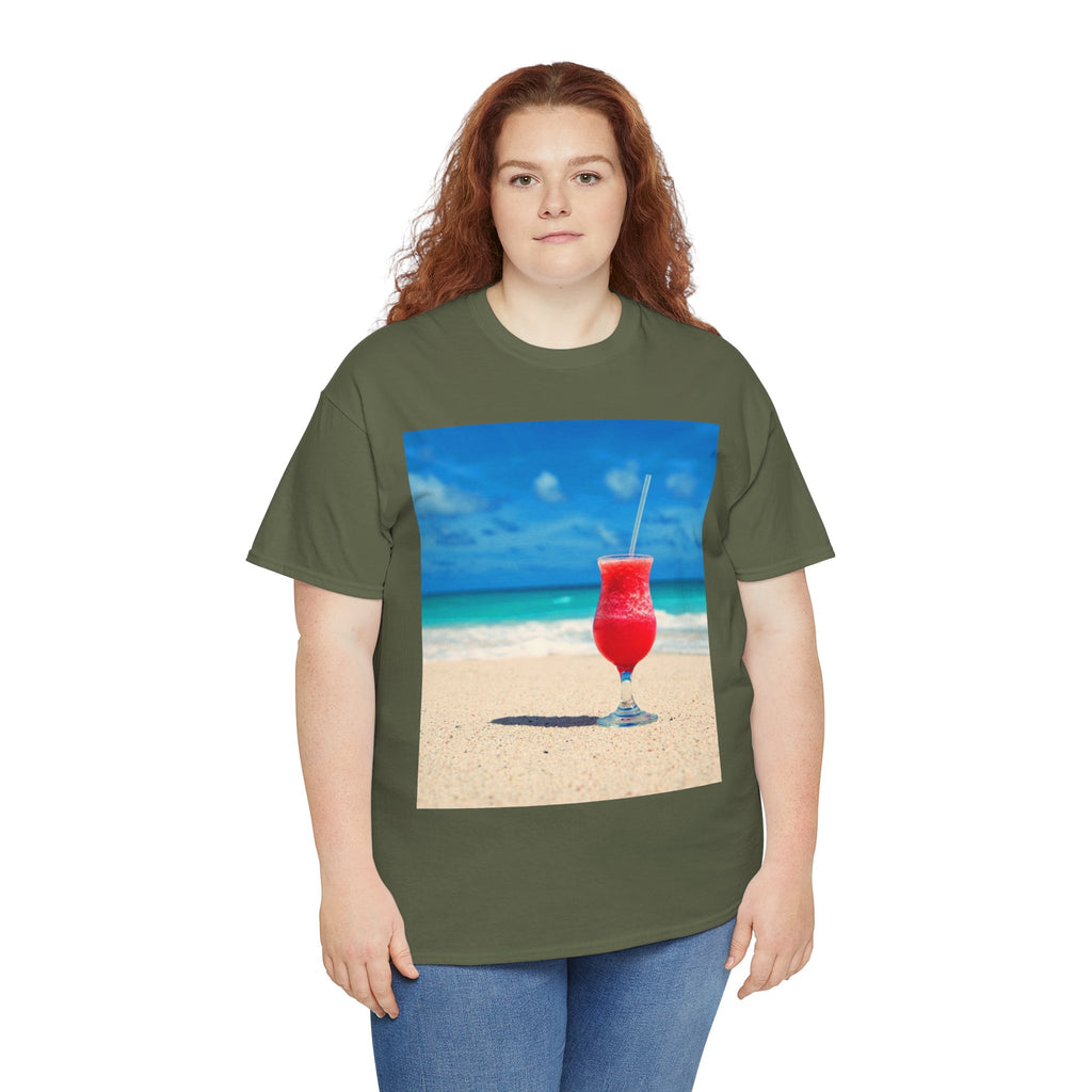 Tropical Beach Cocktail Graphic Tee (Summer Vacation Drink)
