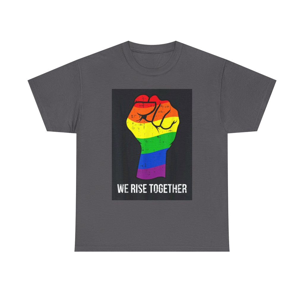 We Rise Together Rainbow Fist T-Shirt