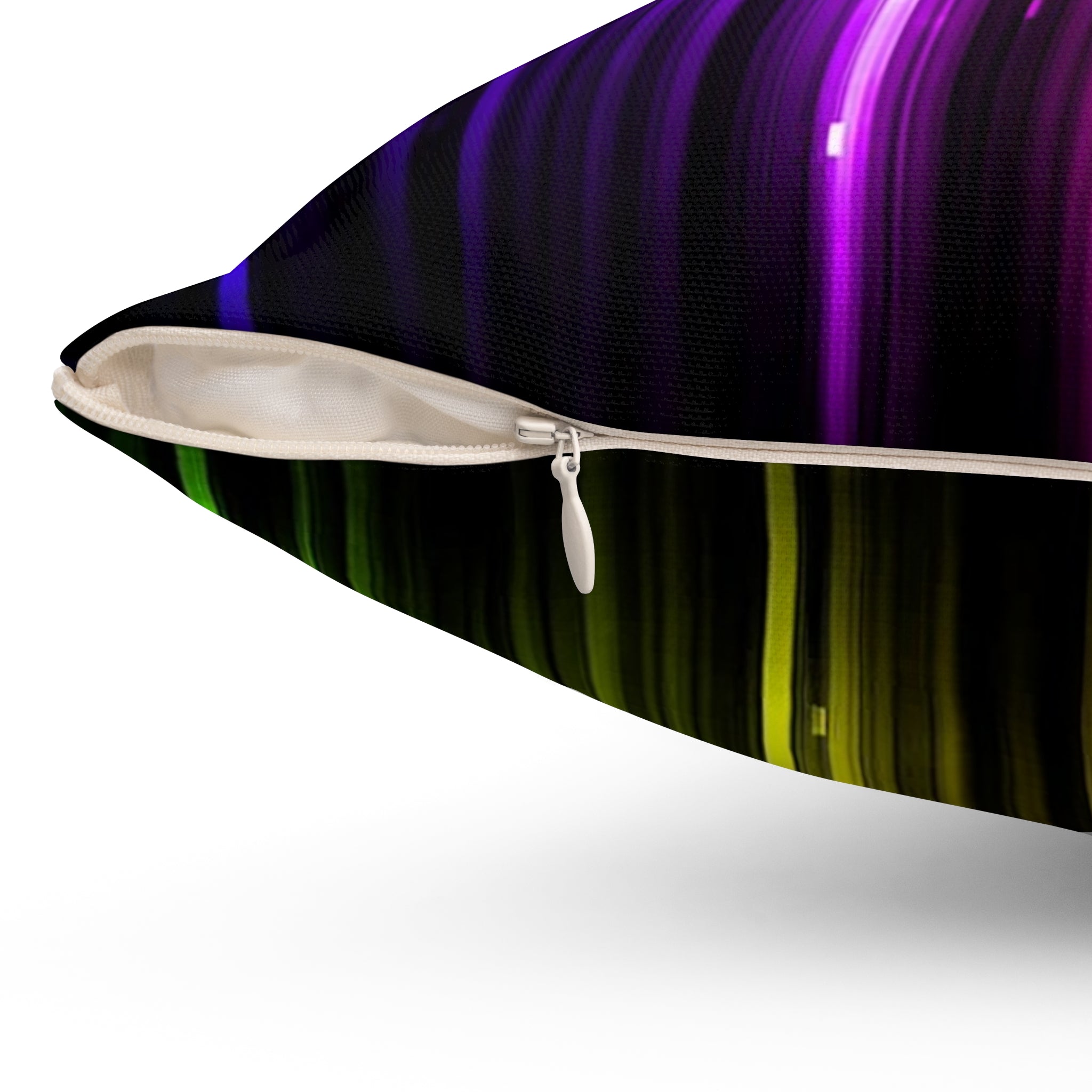Rainbow Light Streak Decorative Pillow — Vibrant Abstract Throw Cushion