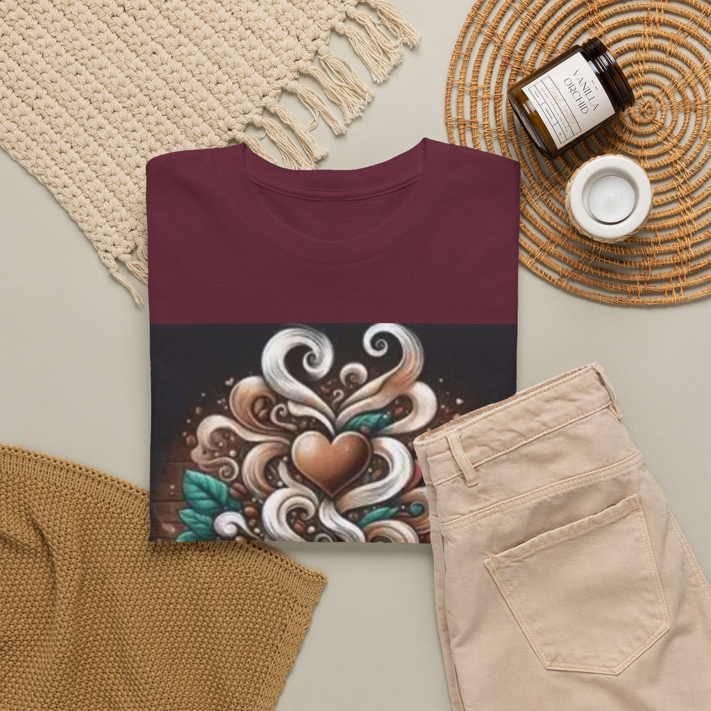 Coffee Cup T-Shirt — Whimsical Steaming Heart Coffee Design