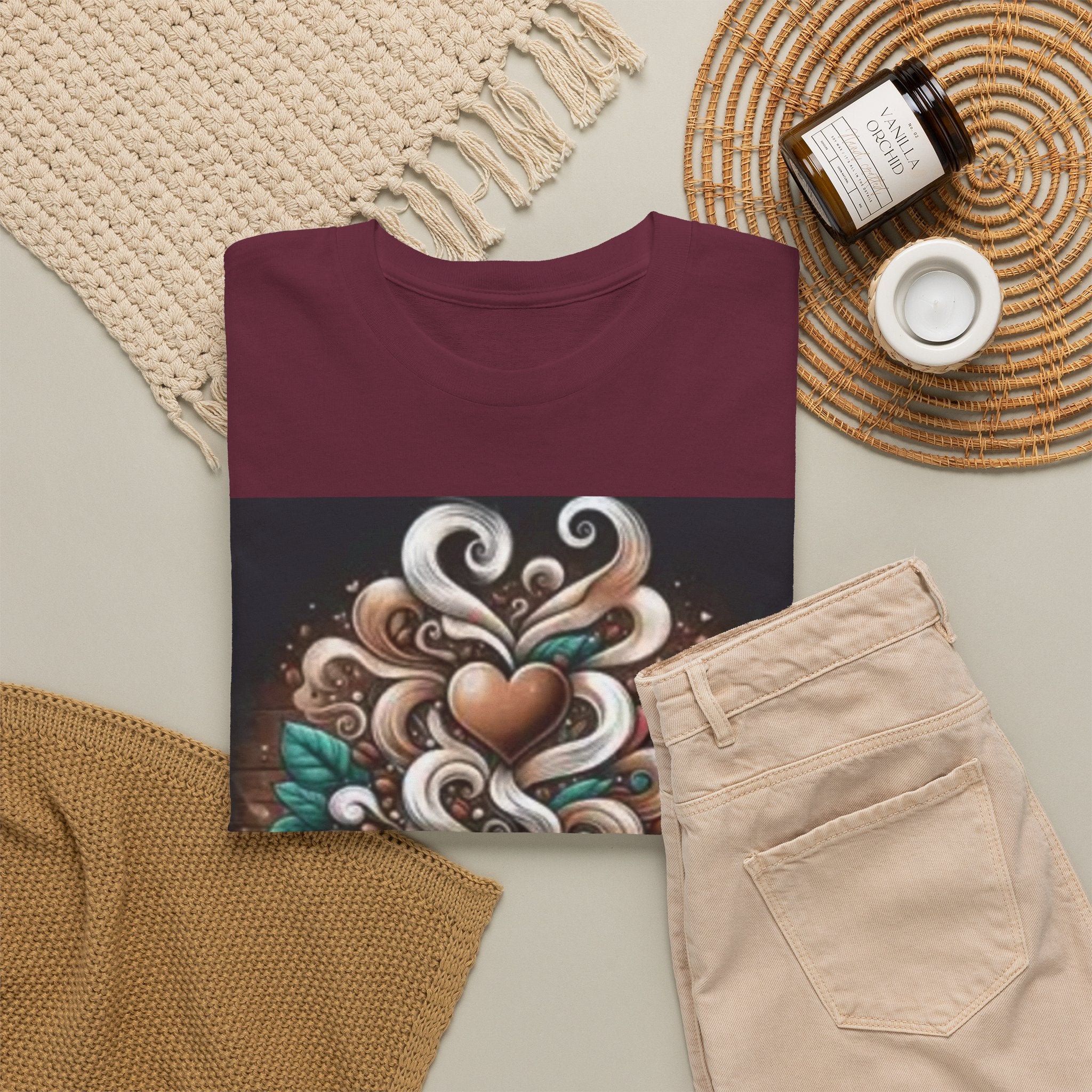 Coffee Cup T-Shirt — Whimsical Steaming Heart Coffee Design