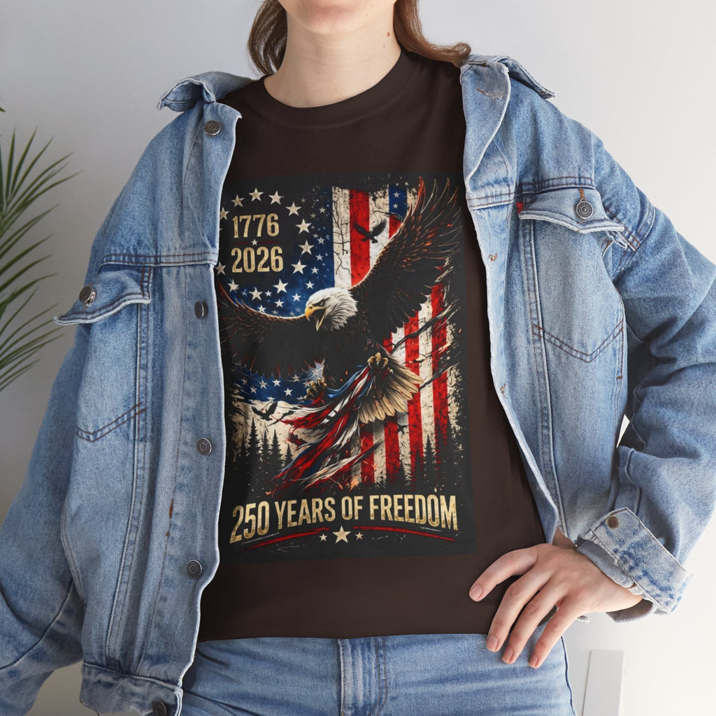Patriotic Tee — 1776–2026 Bald Eagle "250 Years of Freedom" Shirt