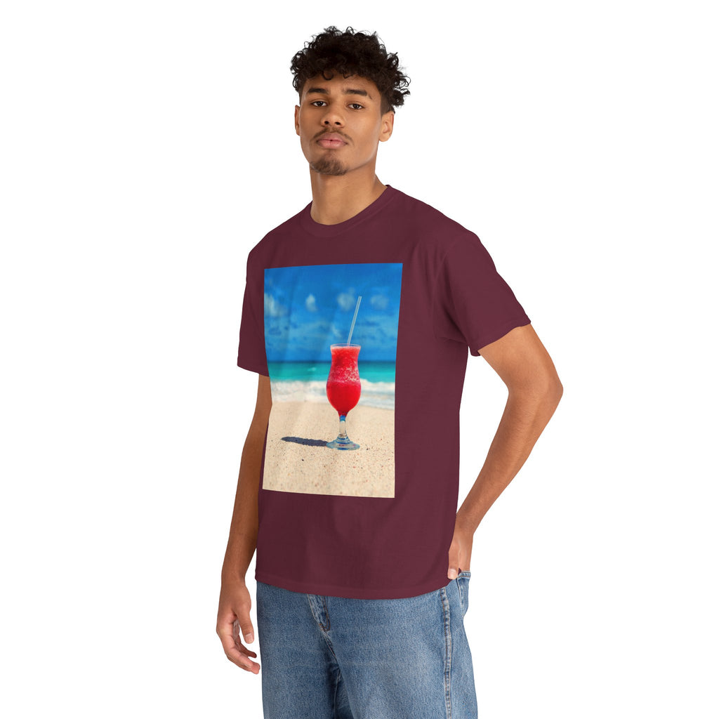 Tropical Beach Cocktail Graphic Tee (Summer Vacation Drink)