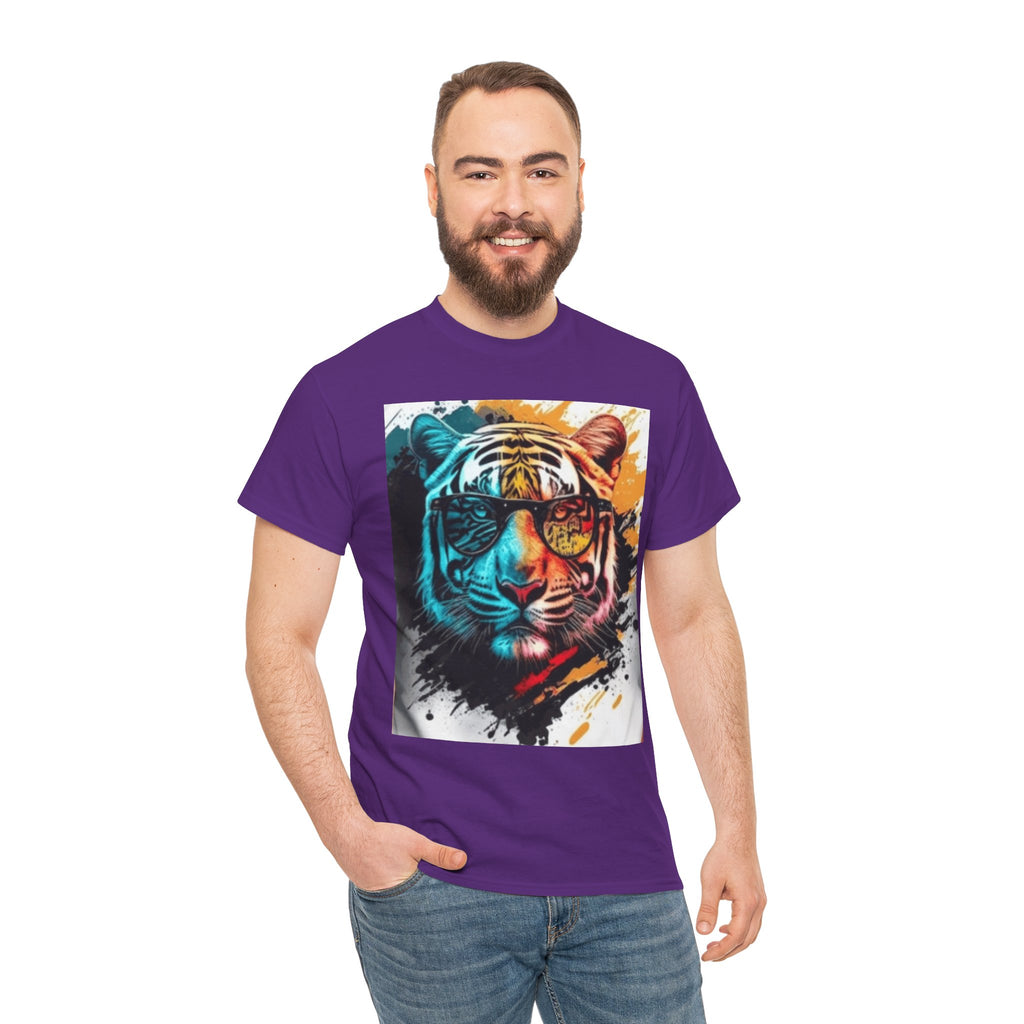 Tiger Portrait T-Shirt — Colorful Abstract Tiger Face Tee