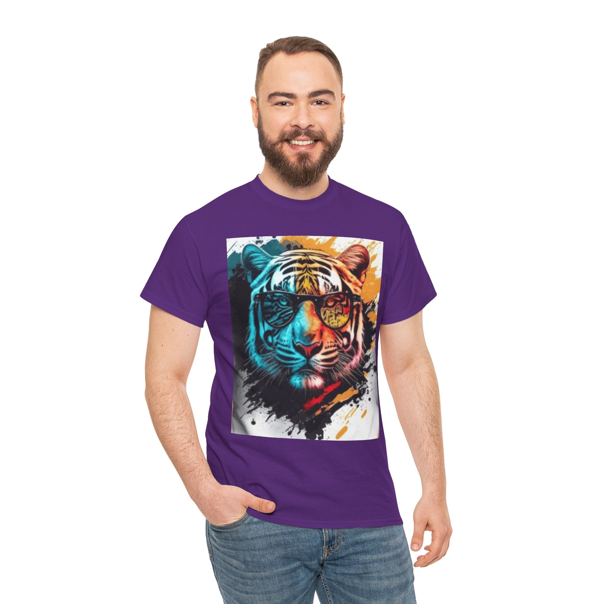 Tiger Portrait T-Shirt — Colorful Abstract Tiger Face Tee
