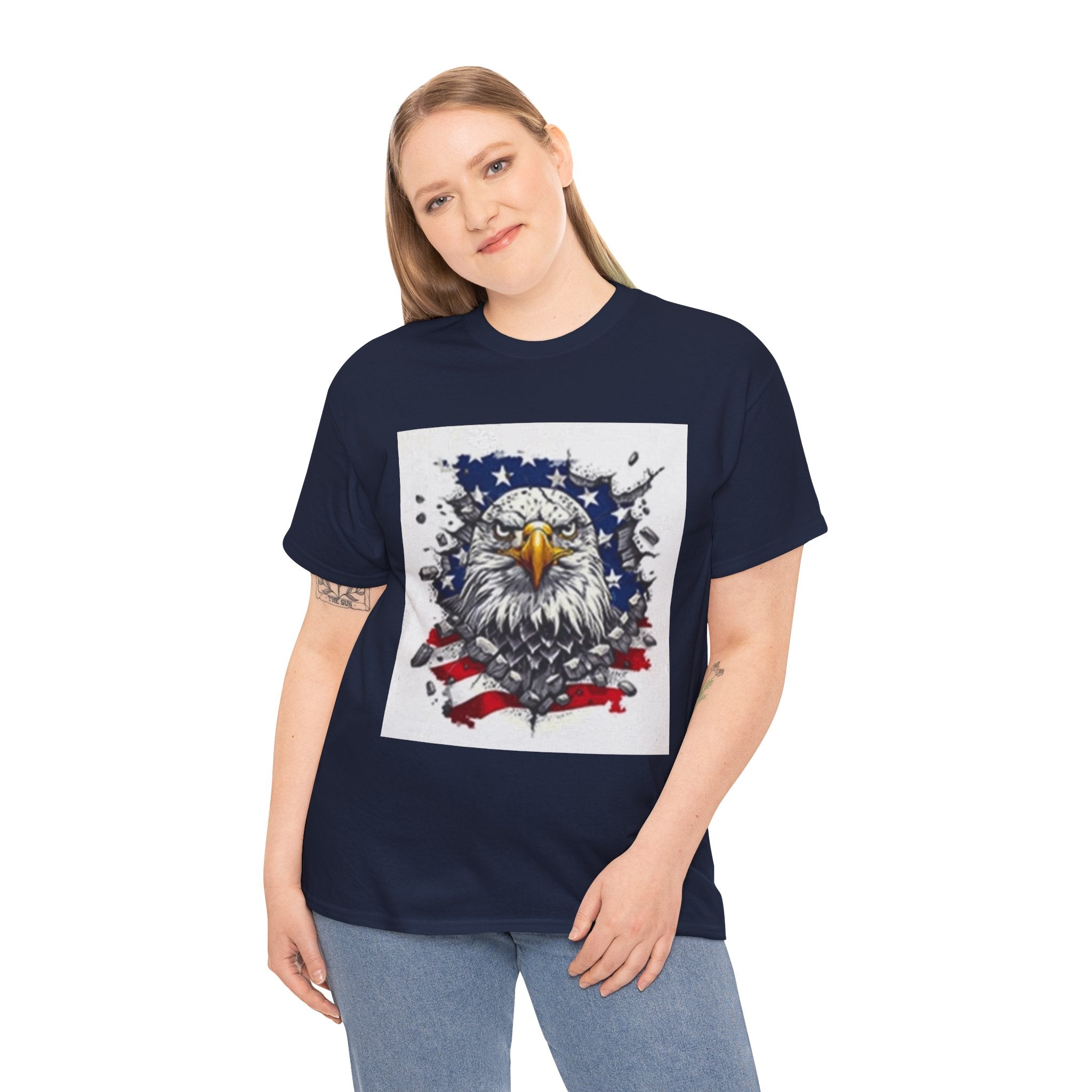 Eagle American Flag T-Shirt — Patriotic Bald Eagle Graphic Tee for 4th of July