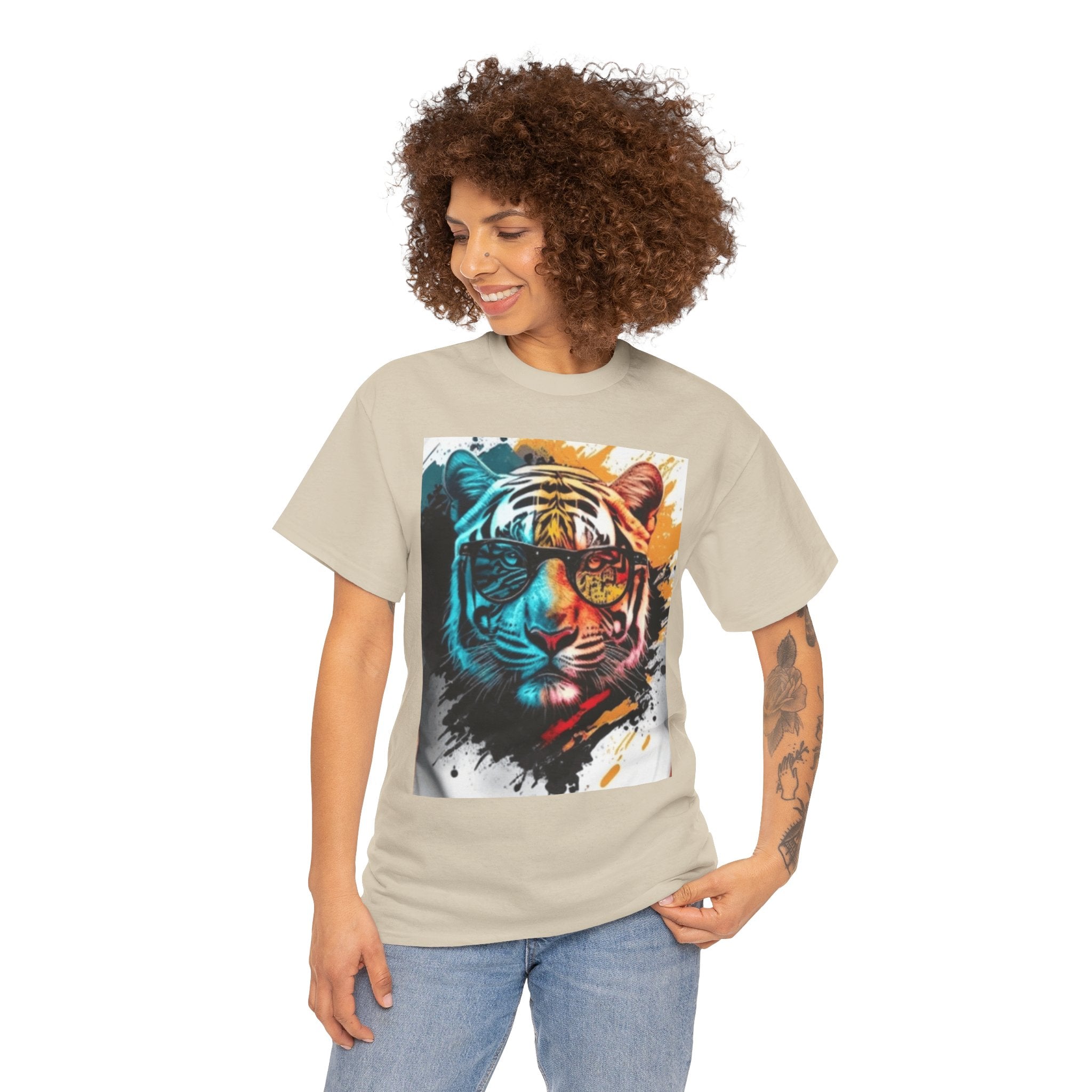 Tiger Portrait T-Shirt — Colorful Abstract Tiger Face Tee