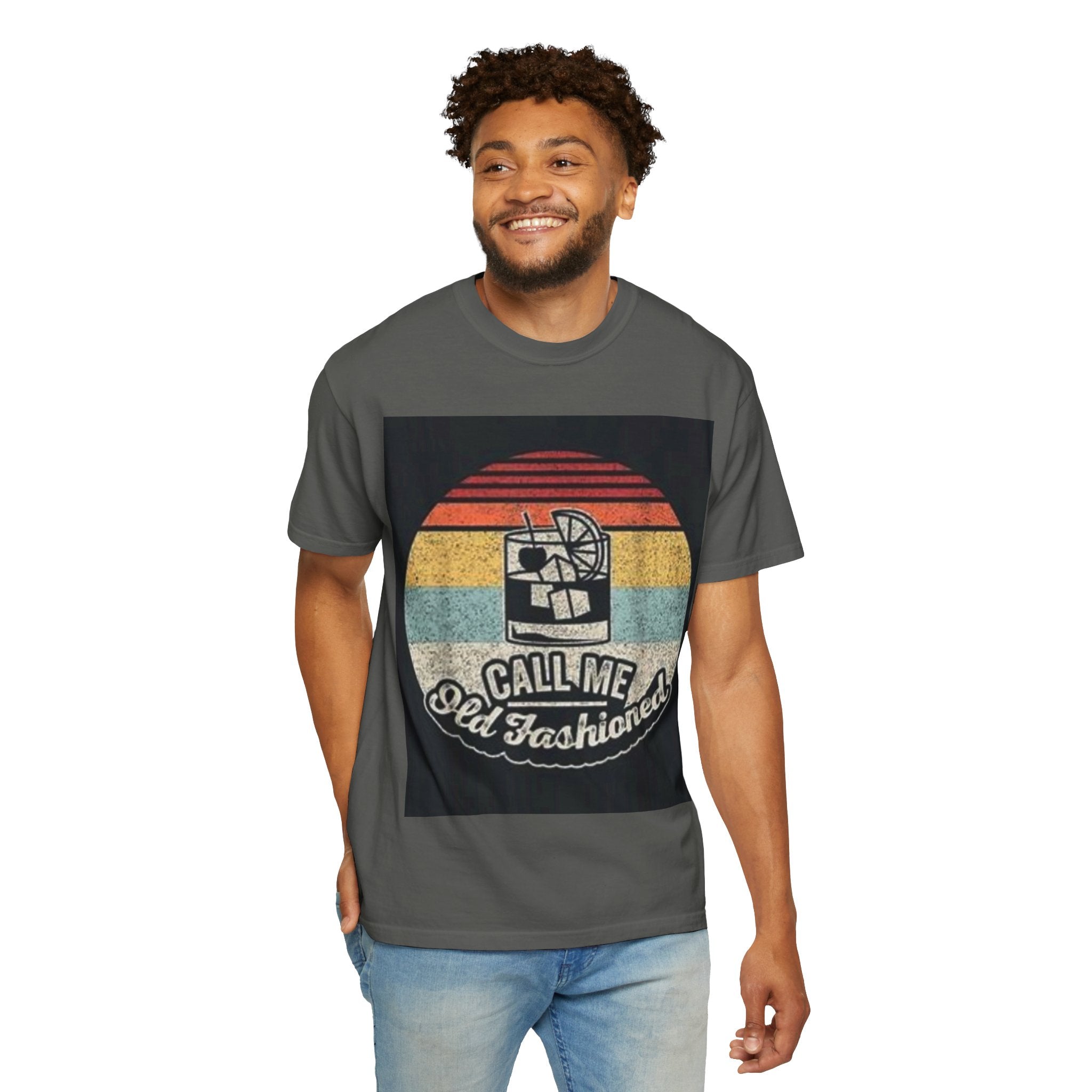 T-Shirt — "Call Me Old Fashioned" Retro Cocktail Graphic Tee