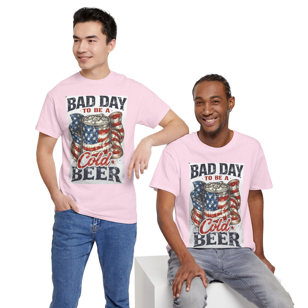 Bad Day to Be a Cold Beer T-Shirt — American Flag Beer Can Graphic Tee