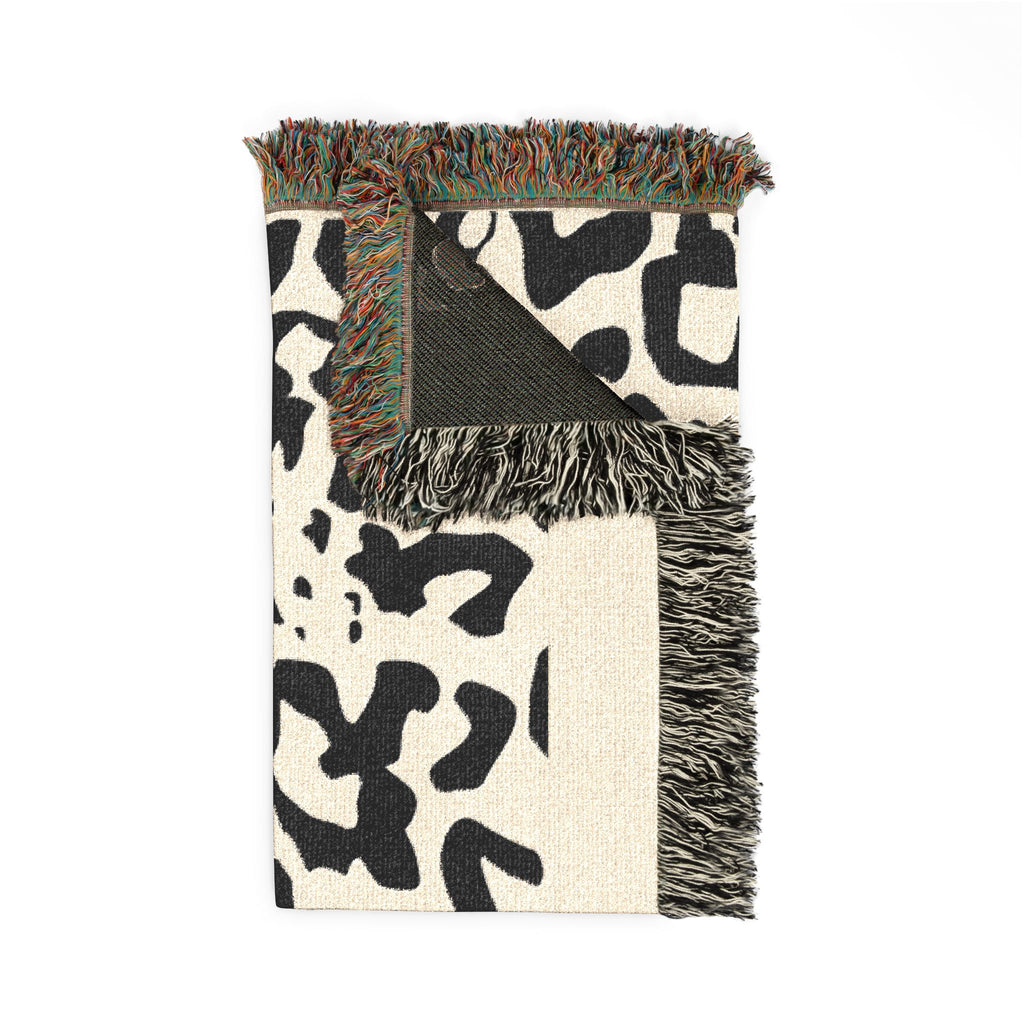 Leopard Print Woven Blanket — Cozy Fringe Throw for Living Room, Bedroom & Travel