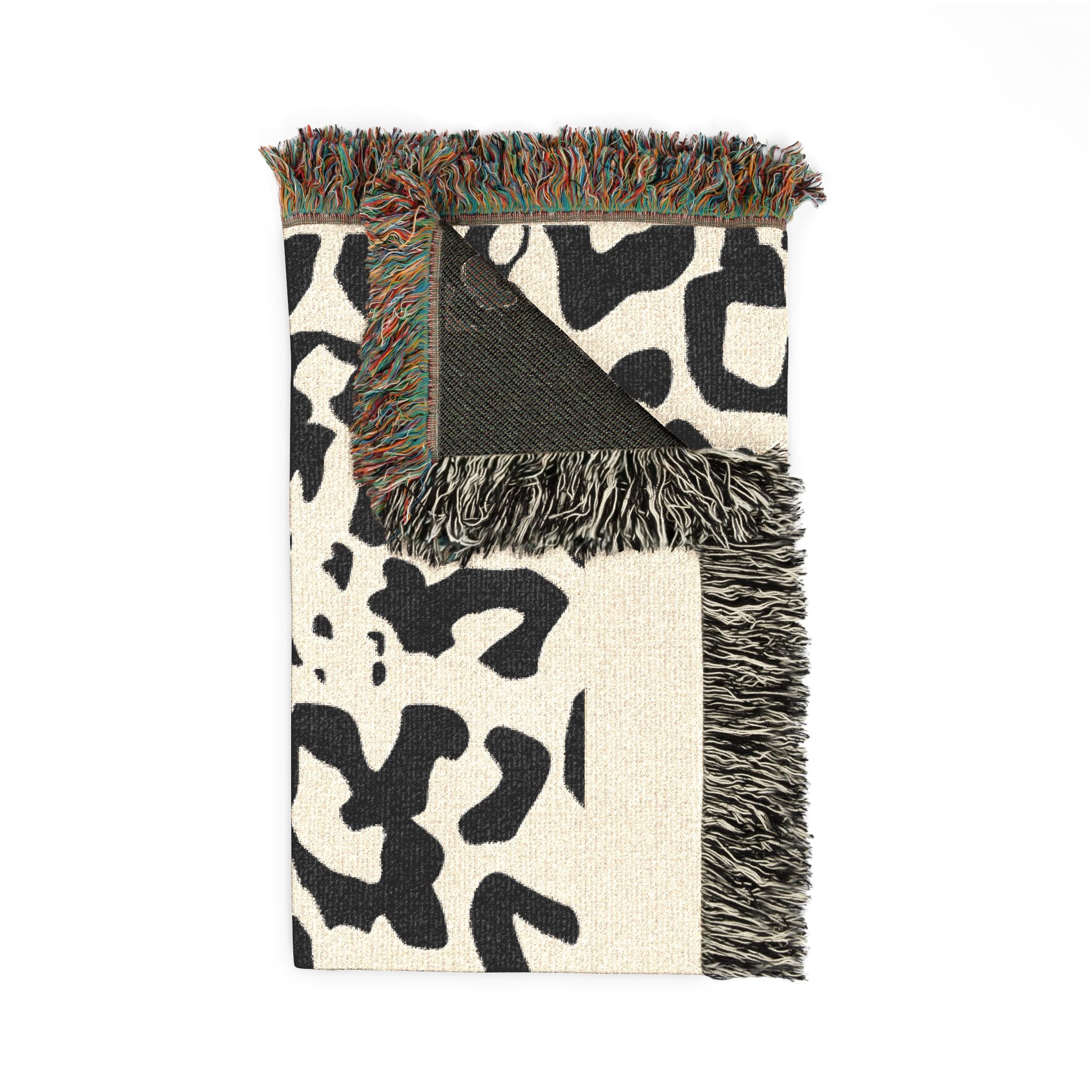 Leopard Print Woven Blanket — Cozy Fringe Throw for Living Room, Bedroom & Travel