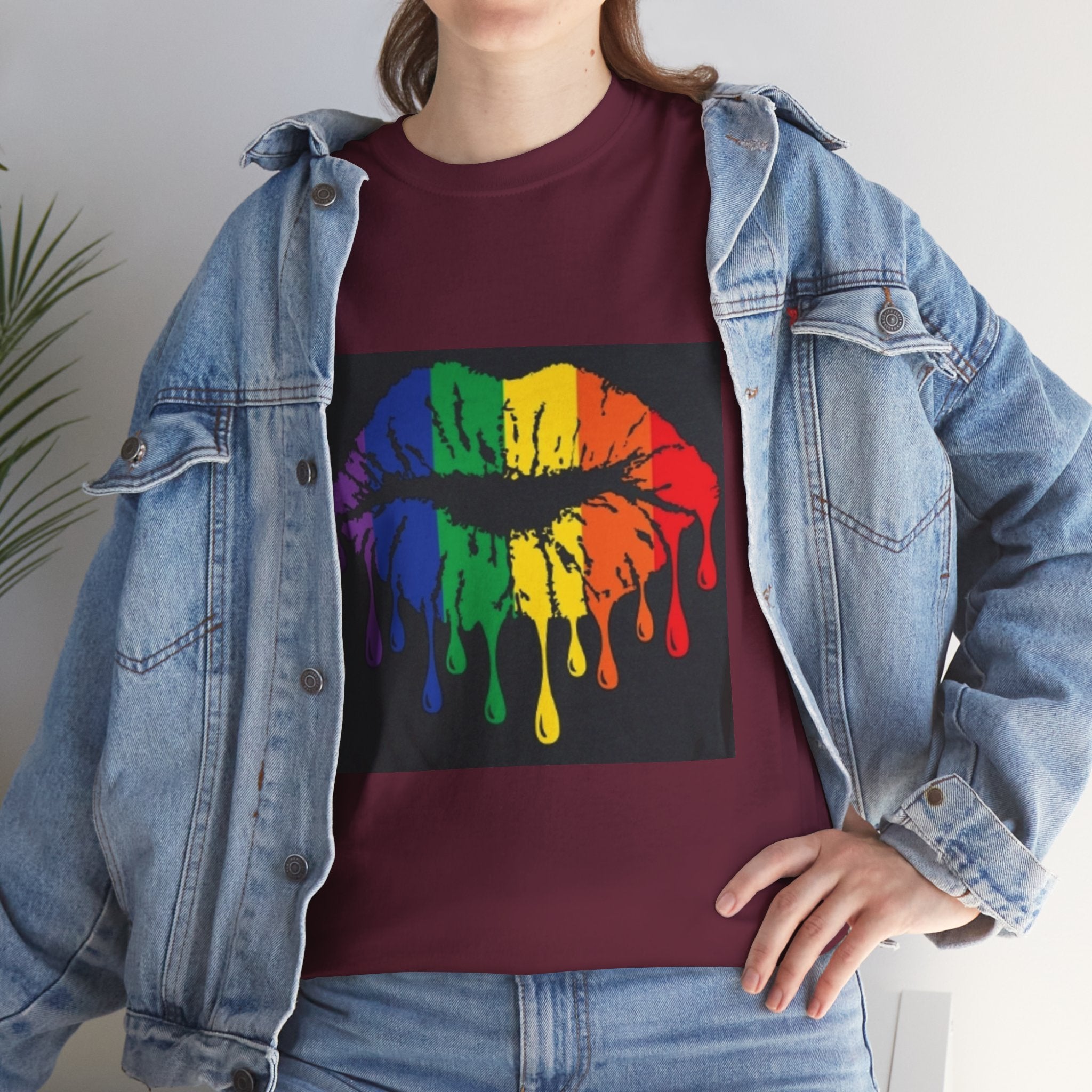 Rainbow Drip Kiss T-Shirt – LGBTQ+ Pride Graphic Tee