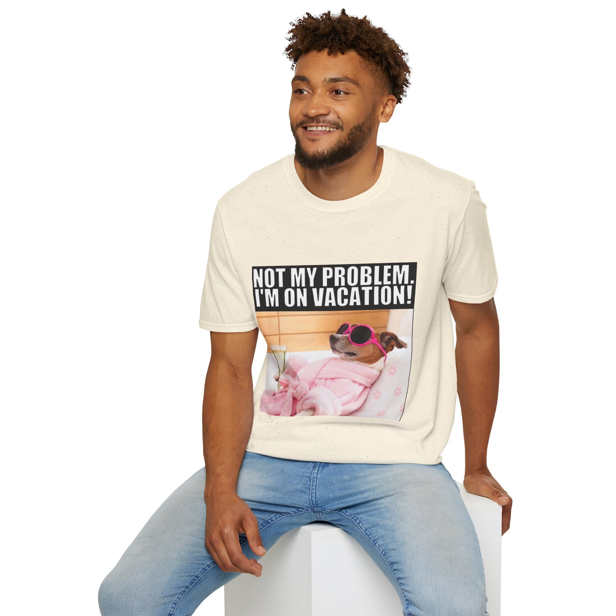 Vacation Vibes T-Shirt — "Not My Problem, I'm On Vacation" Relaxed Dog Graphic Tee
