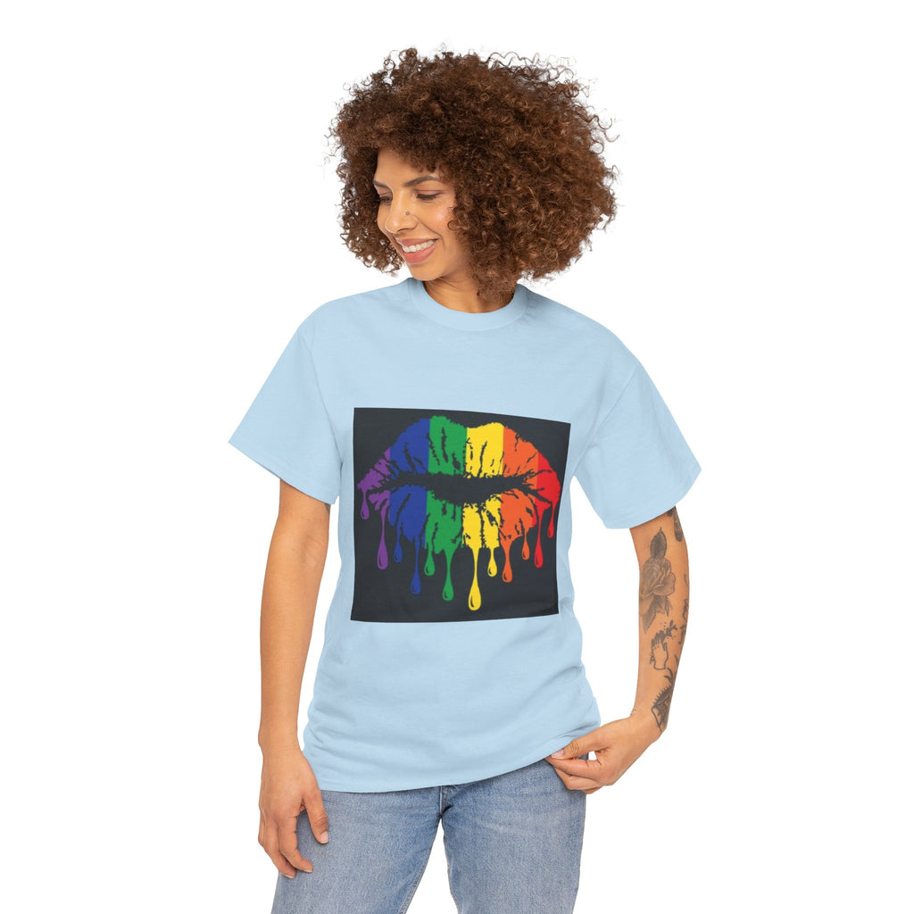 Rainbow Drip Kiss T-Shirt – LGBTQ+ Pride Graphic Tee