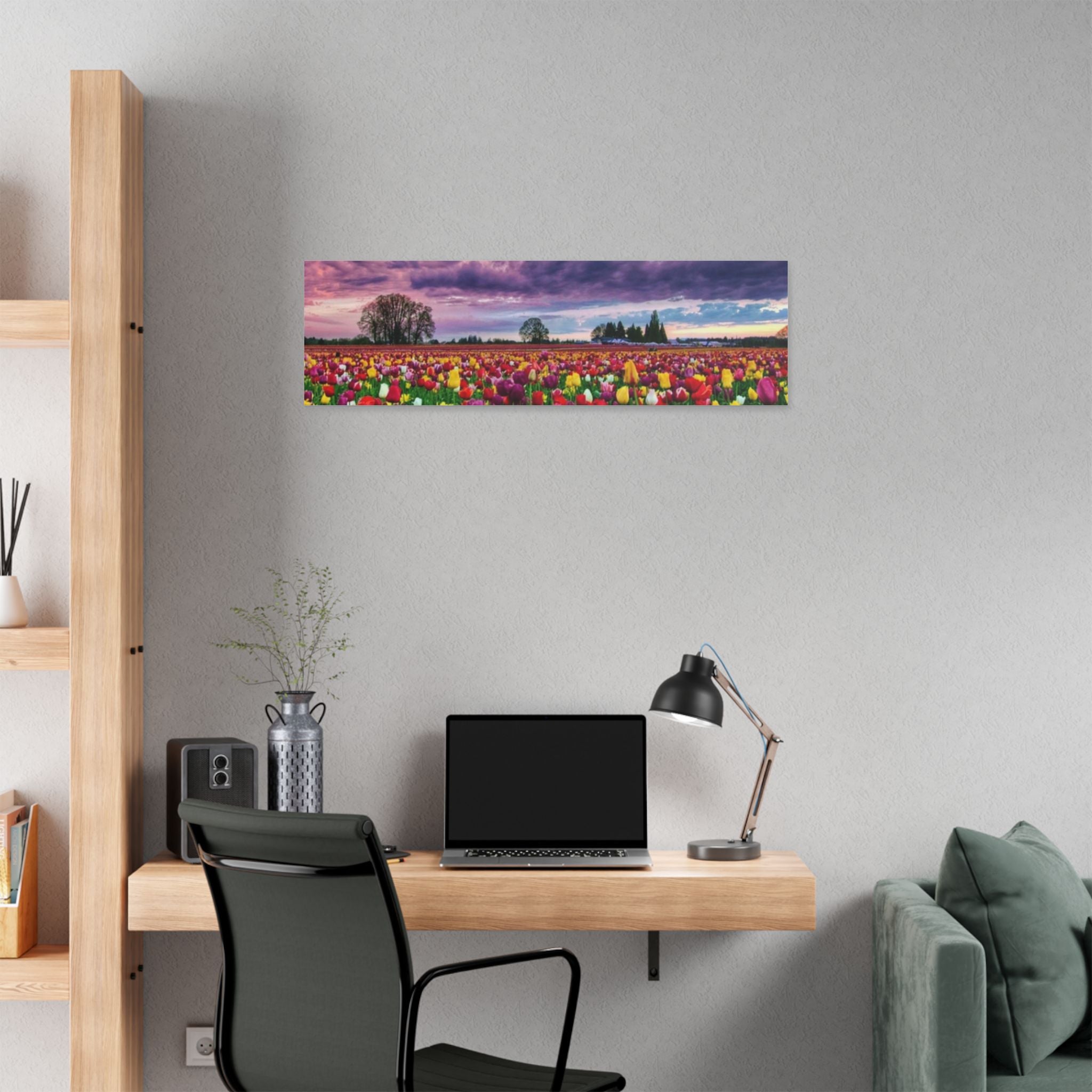 Tulip Field Sunset Canvas Print