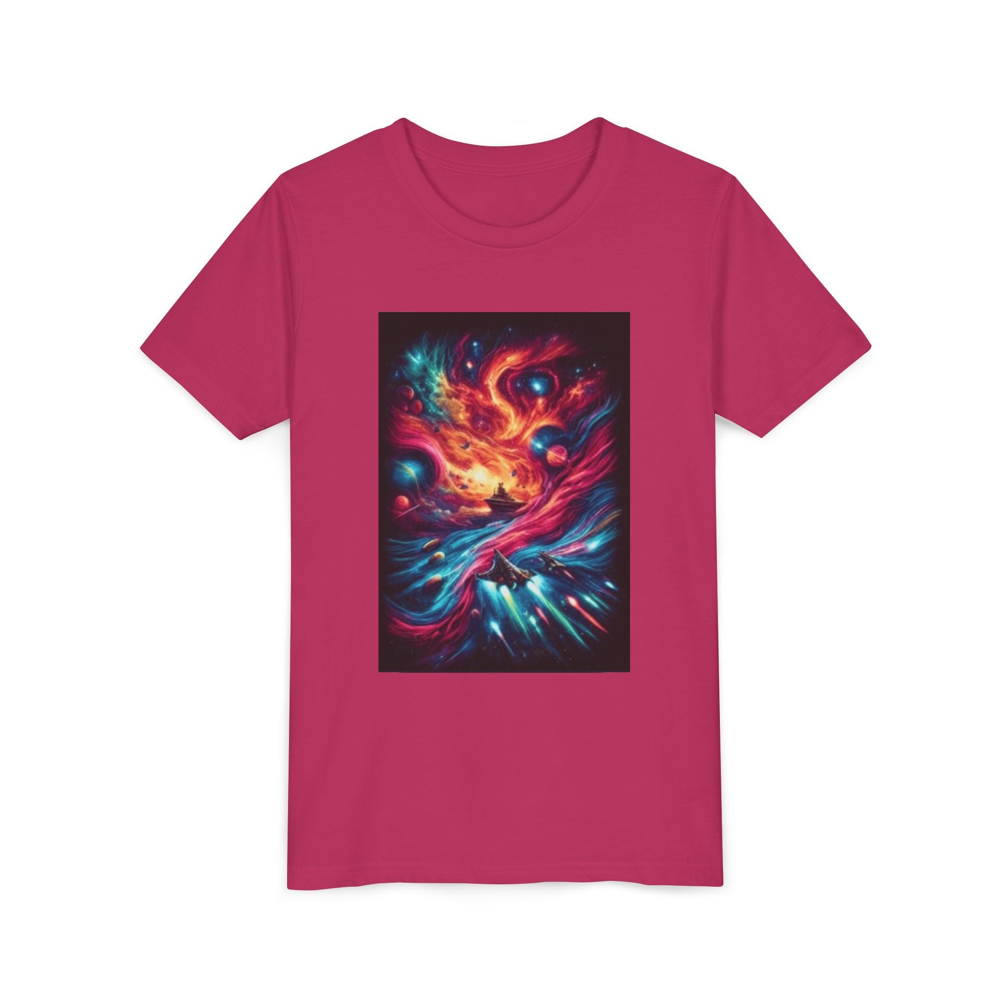 Youth Tee — Cosmic Phoenix Abstract Galaxy Art