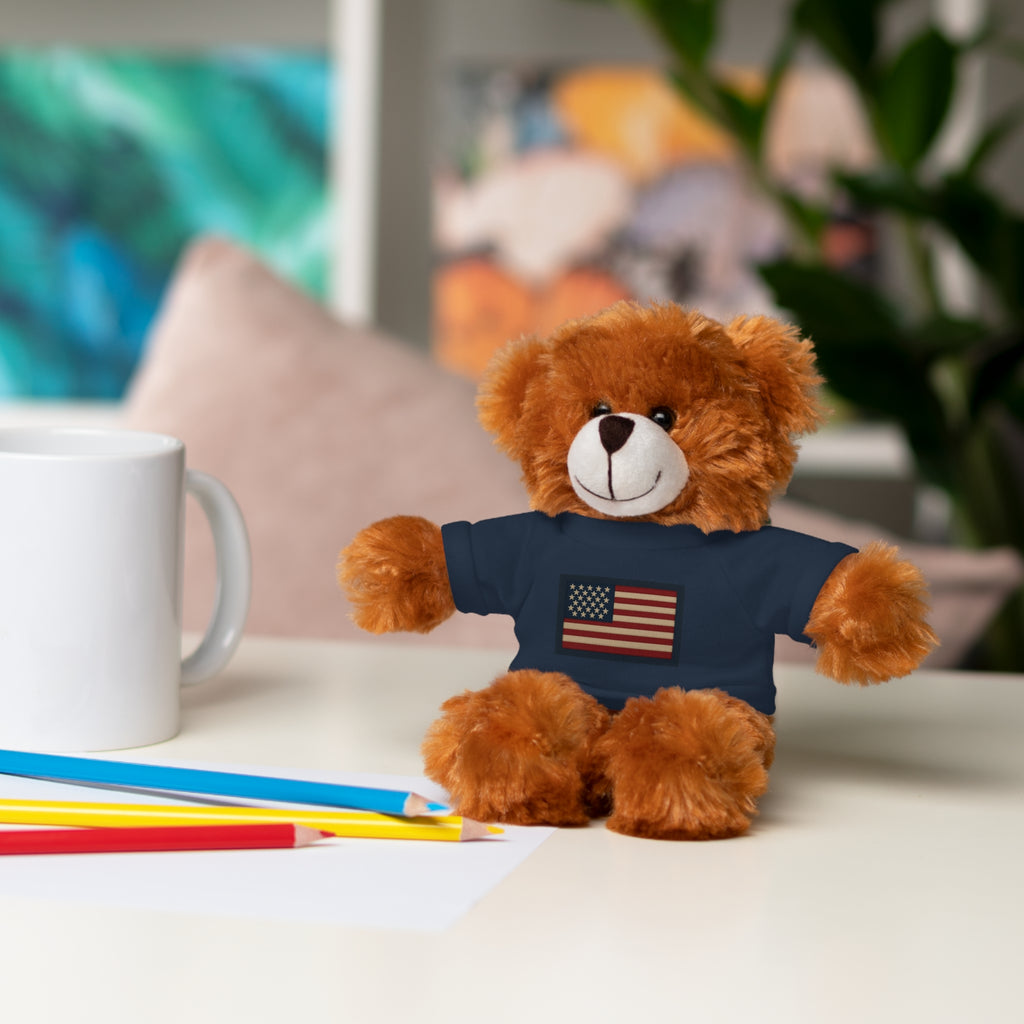 American Flag Teddy Bear with Tee — Patriotic Plush Gift