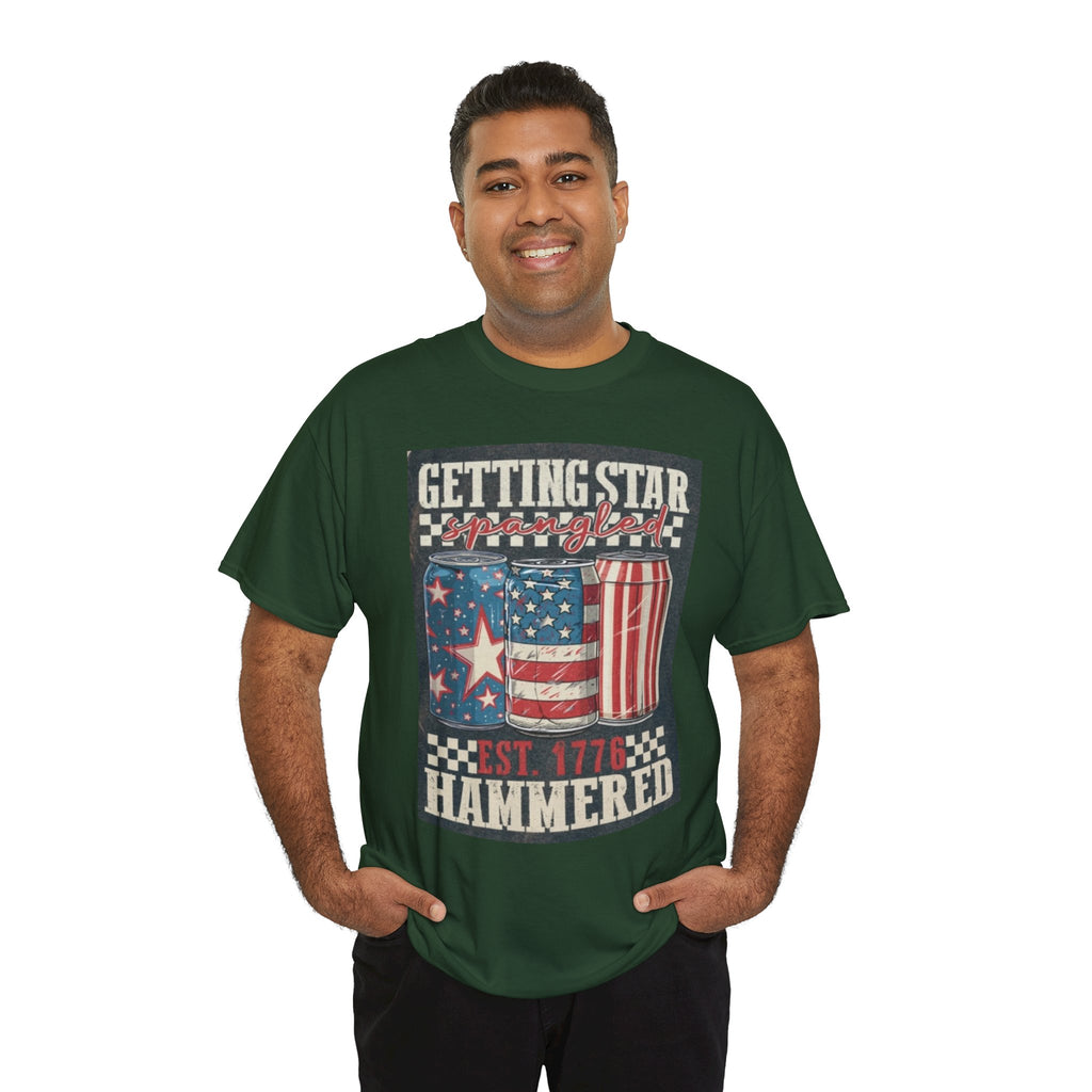 Getting Star Hammered Tee — Patriotic 4th of July Beer Can T-Shirt (Est. 1776)