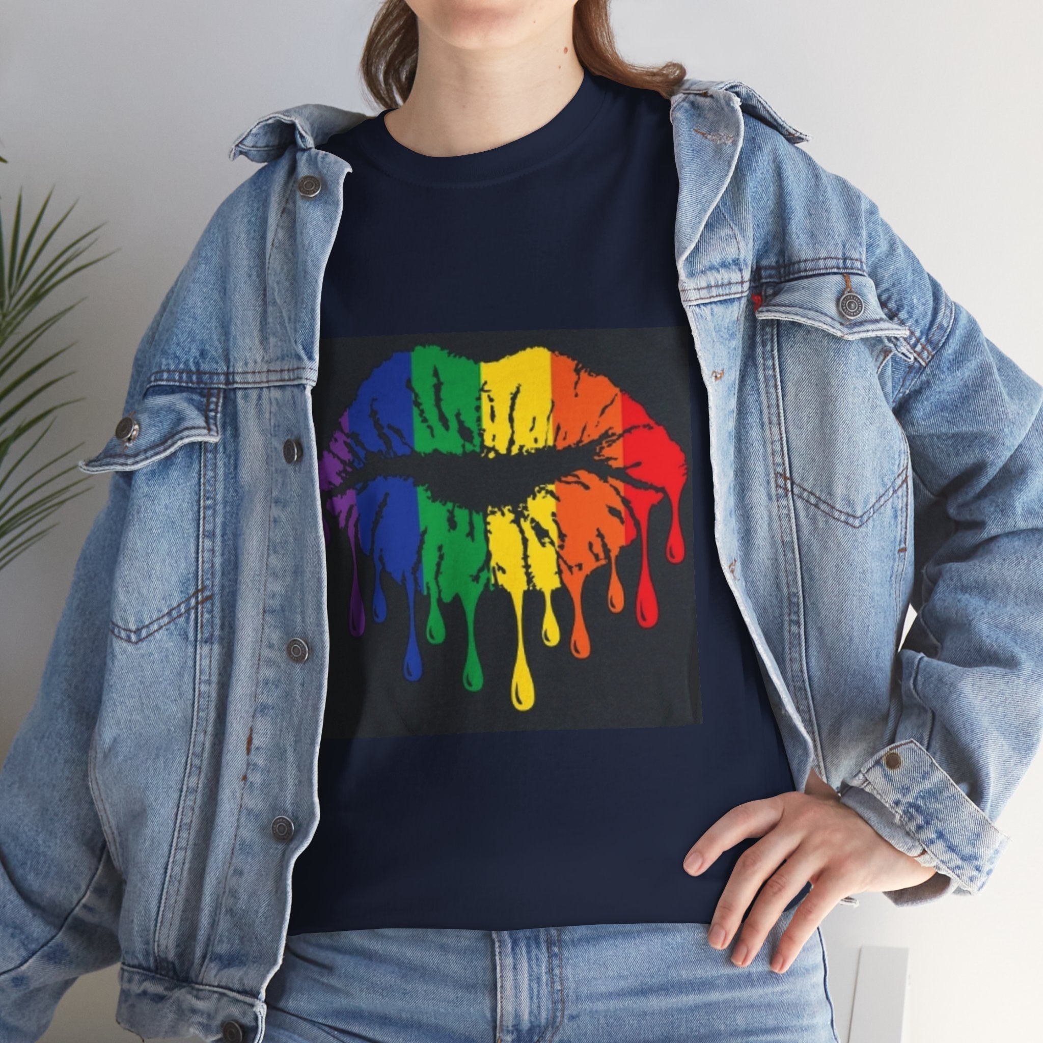 Rainbow Drip Kiss T-Shirt – LGBTQ+ Pride Graphic Tee