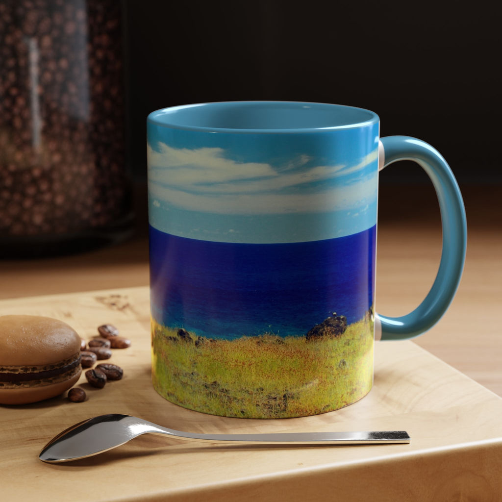 Coastal Landscape Accent Coffee Mug – Ocean View Beach Scene (11/15oz)