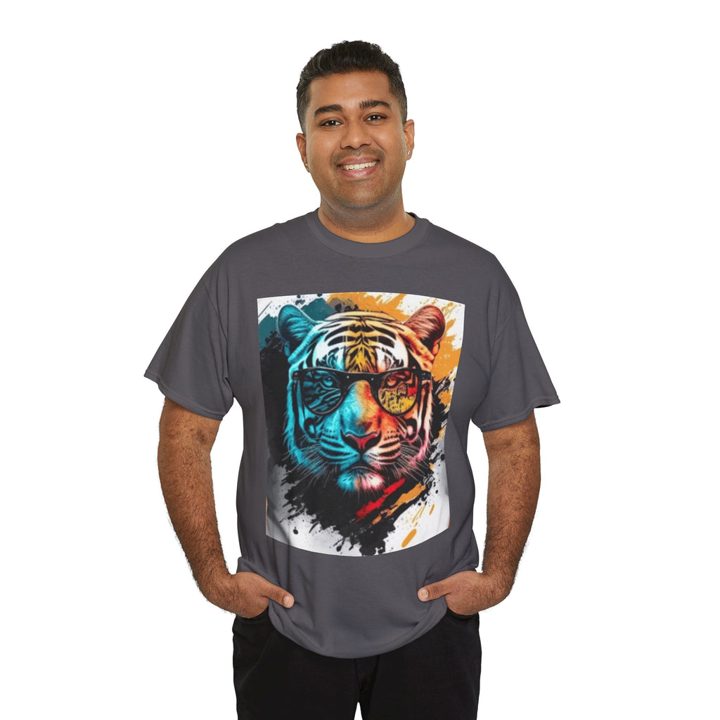 Tiger Portrait T-Shirt — Colorful Abstract Tiger Face Tee