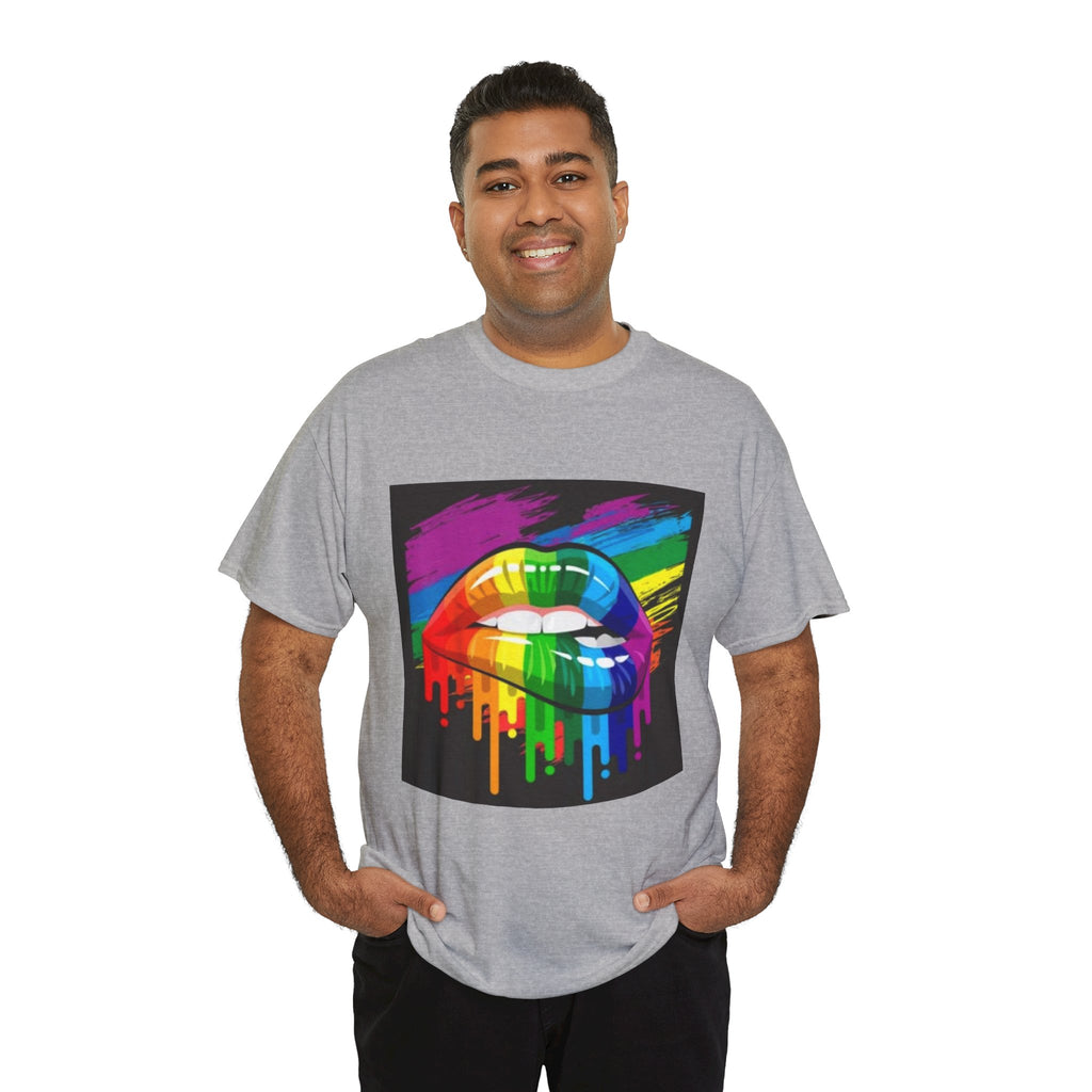 T-Shirt — Rainbow Drip Lips Pride Graphic Tee