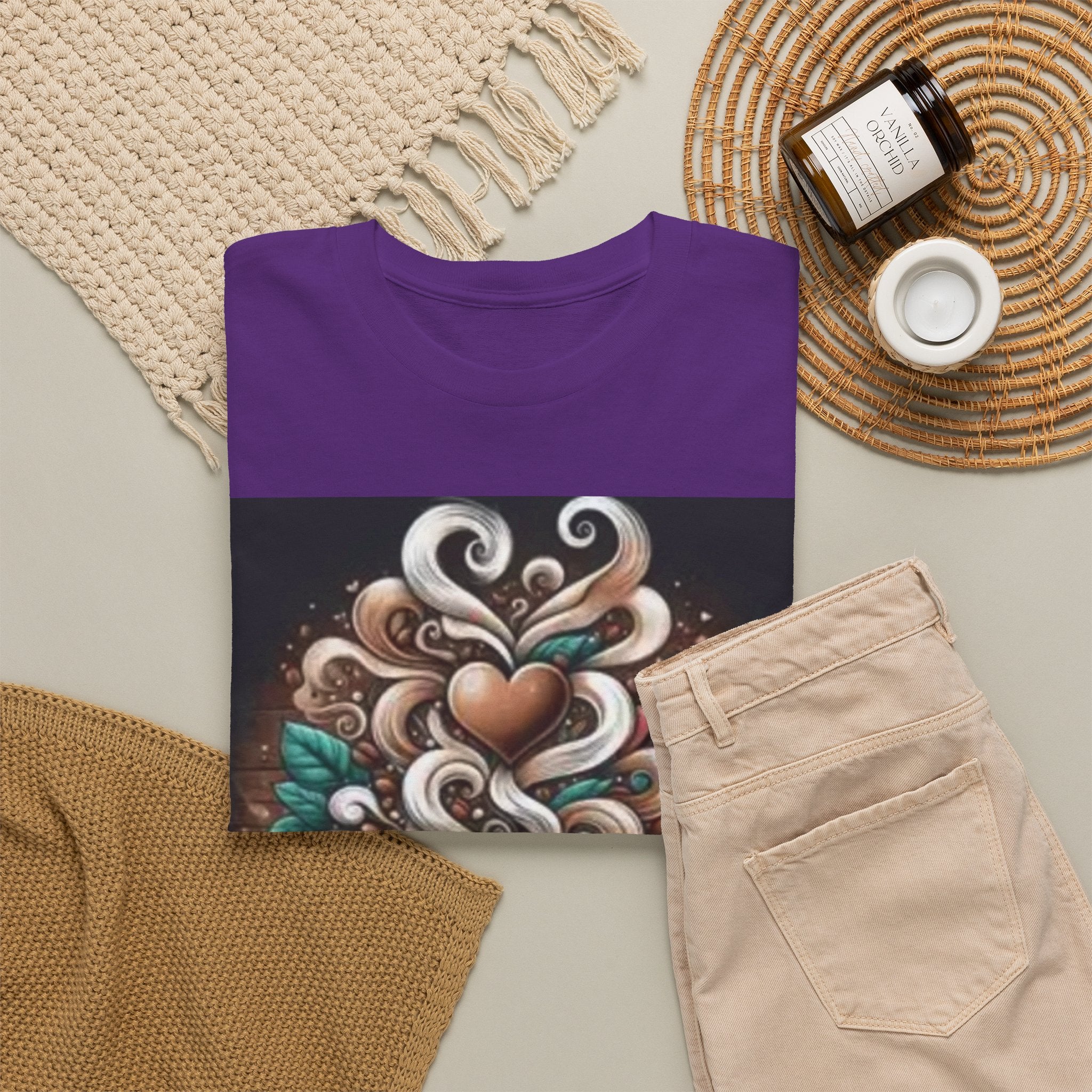 Coffee Cup T-Shirt — Whimsical Steaming Heart Coffee Design