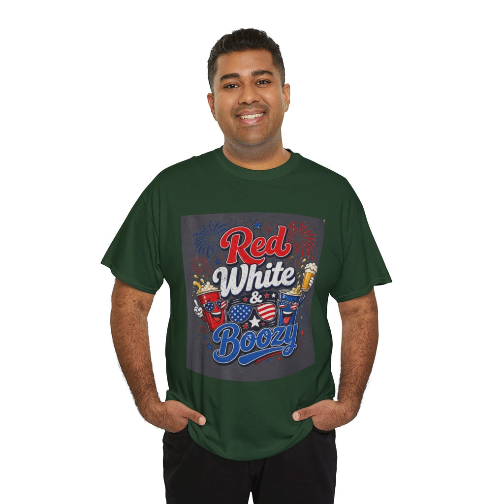 Red White & Boozy T-Shirt – Patriotic 4th of July Party Tee