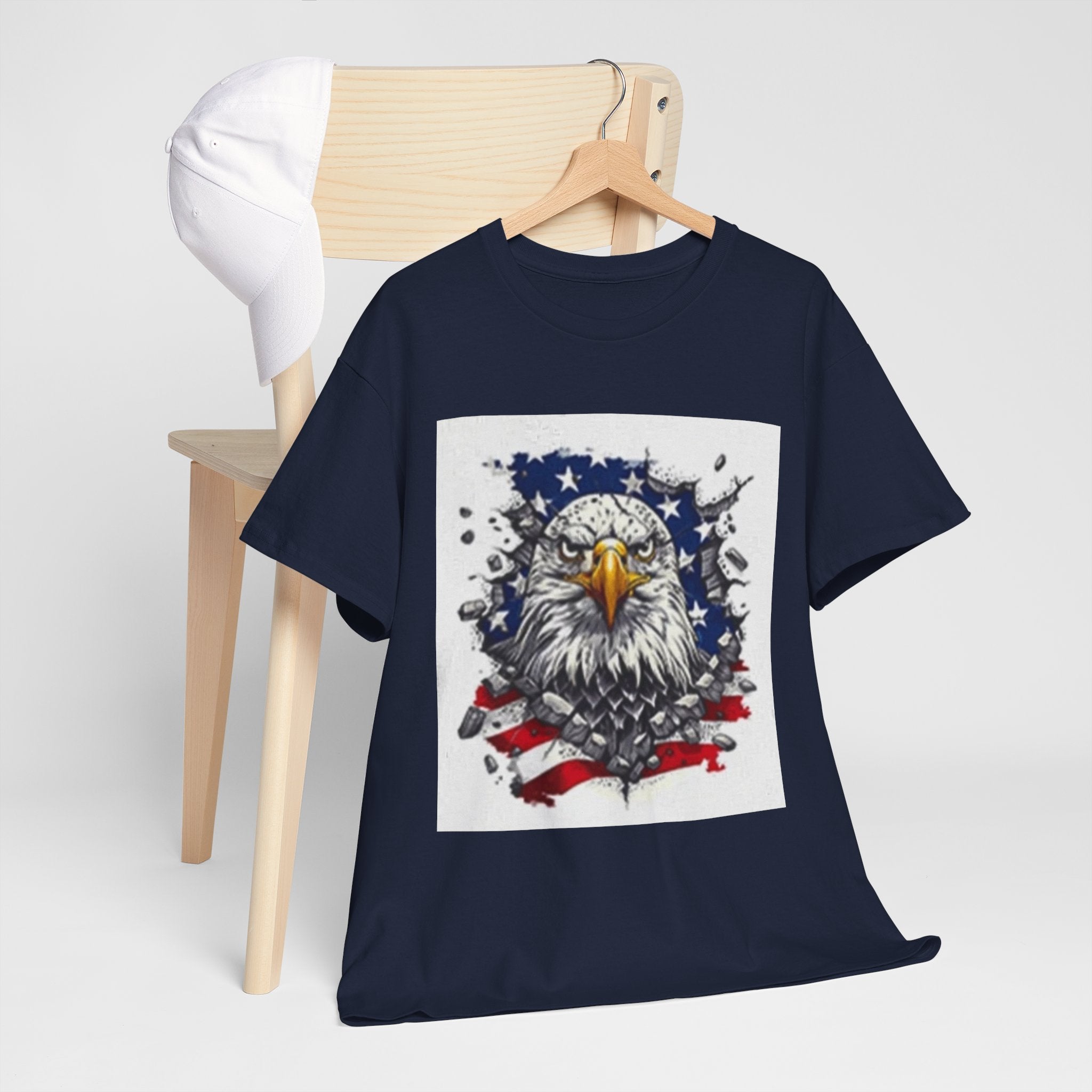 Eagle American Flag T-Shirt — Patriotic Bald Eagle Graphic Tee for 4th of July