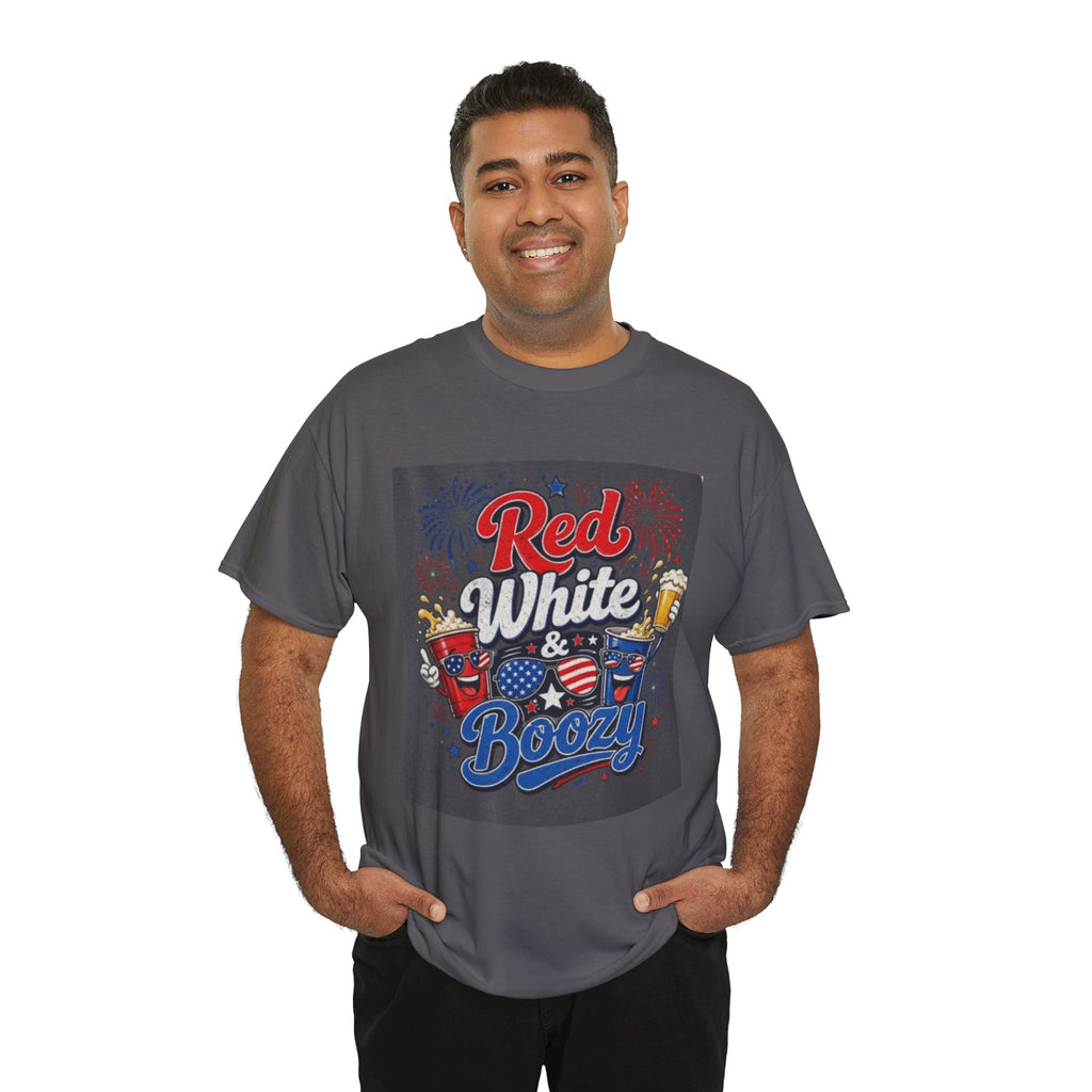 Red White & Boozy T-Shirt – Patriotic 4th of July Party Tee
