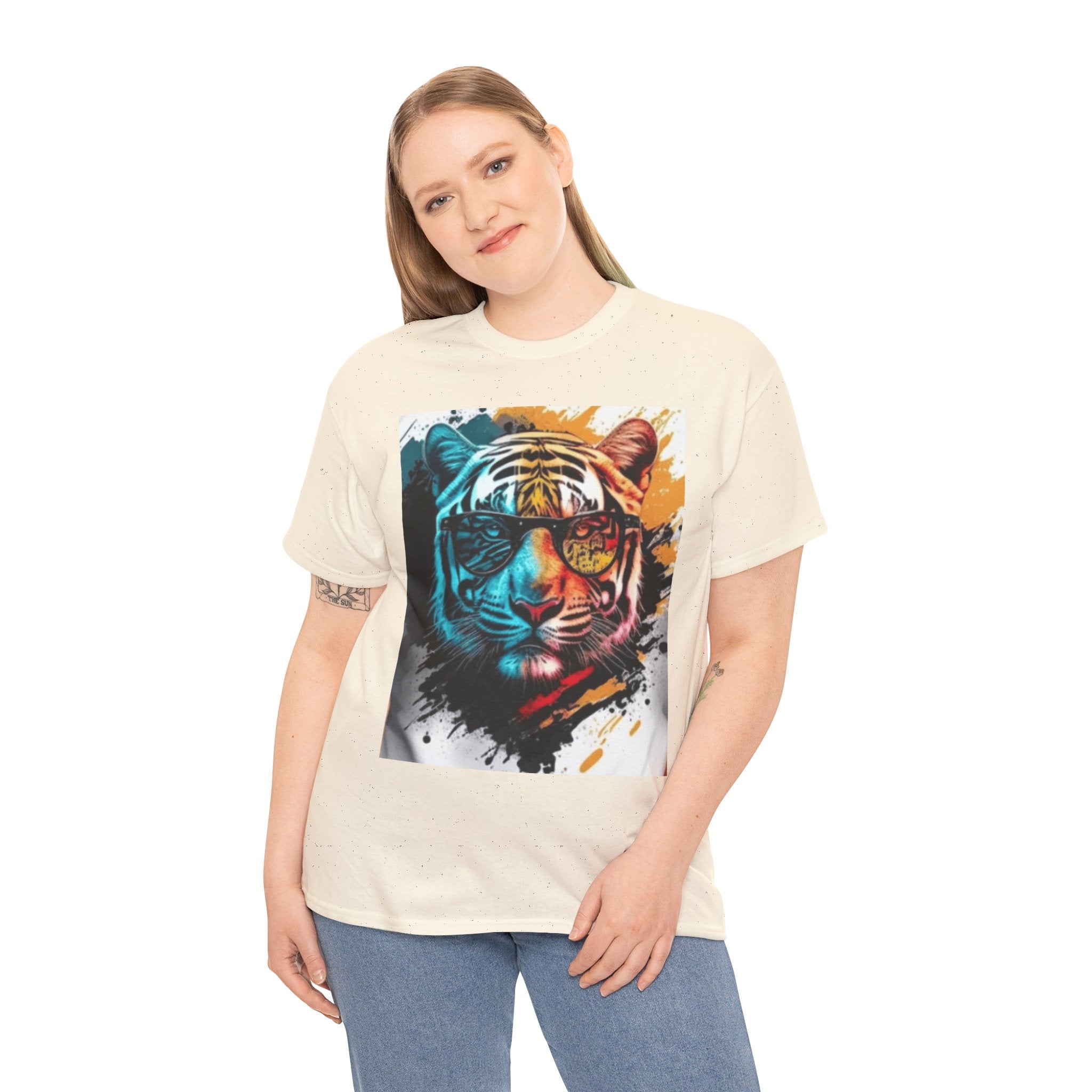 Tiger Portrait T-Shirt — Colorful Abstract Tiger Face Tee