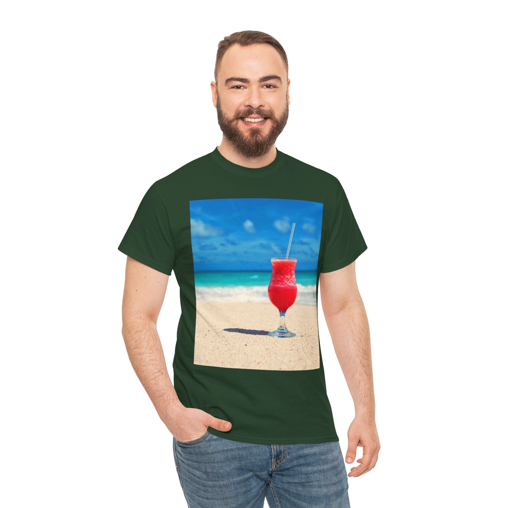Tropical Beach Cocktail Graphic Tee (Summer Vacation Drink)