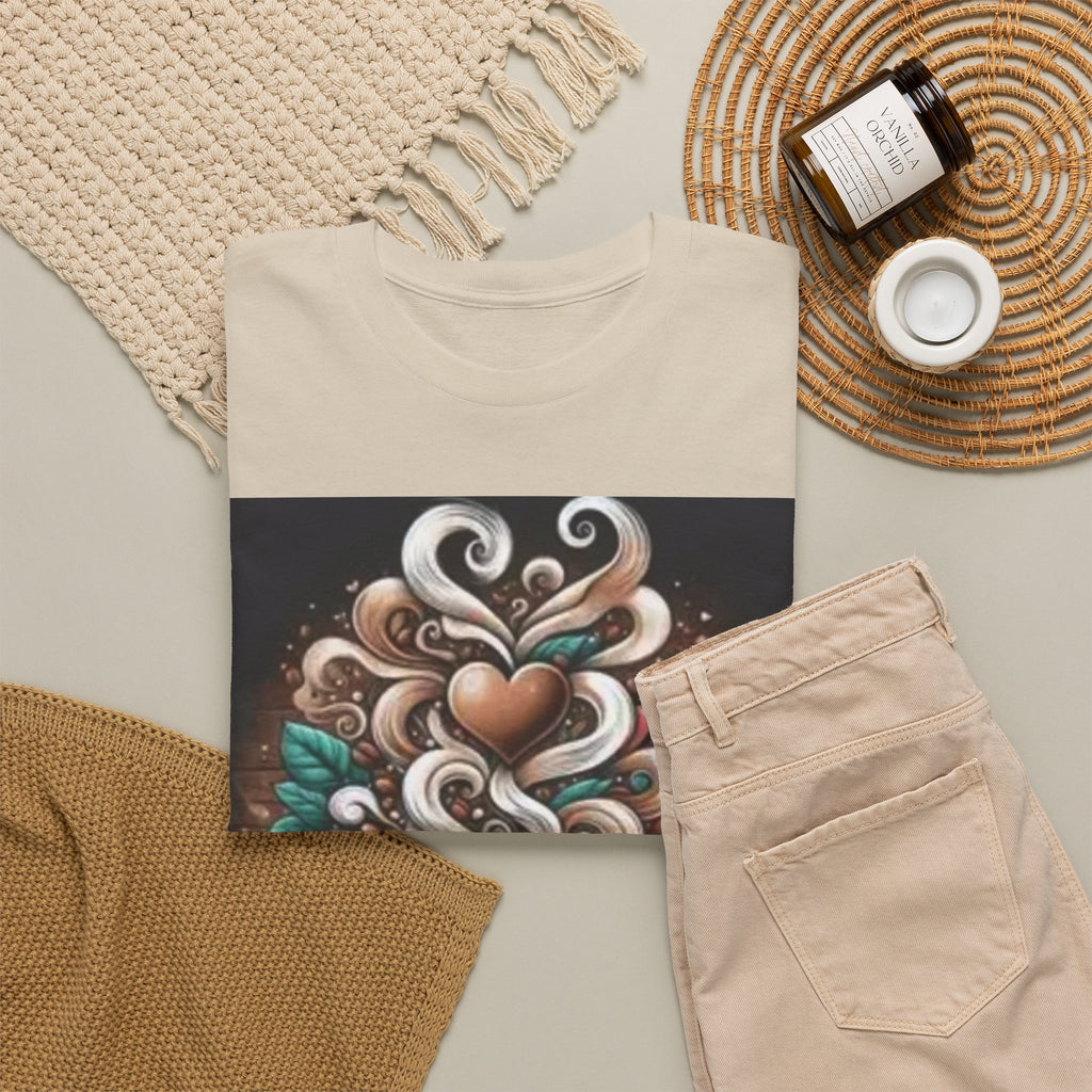 Coffee Cup T-Shirt — Whimsical Steaming Heart Coffee Design