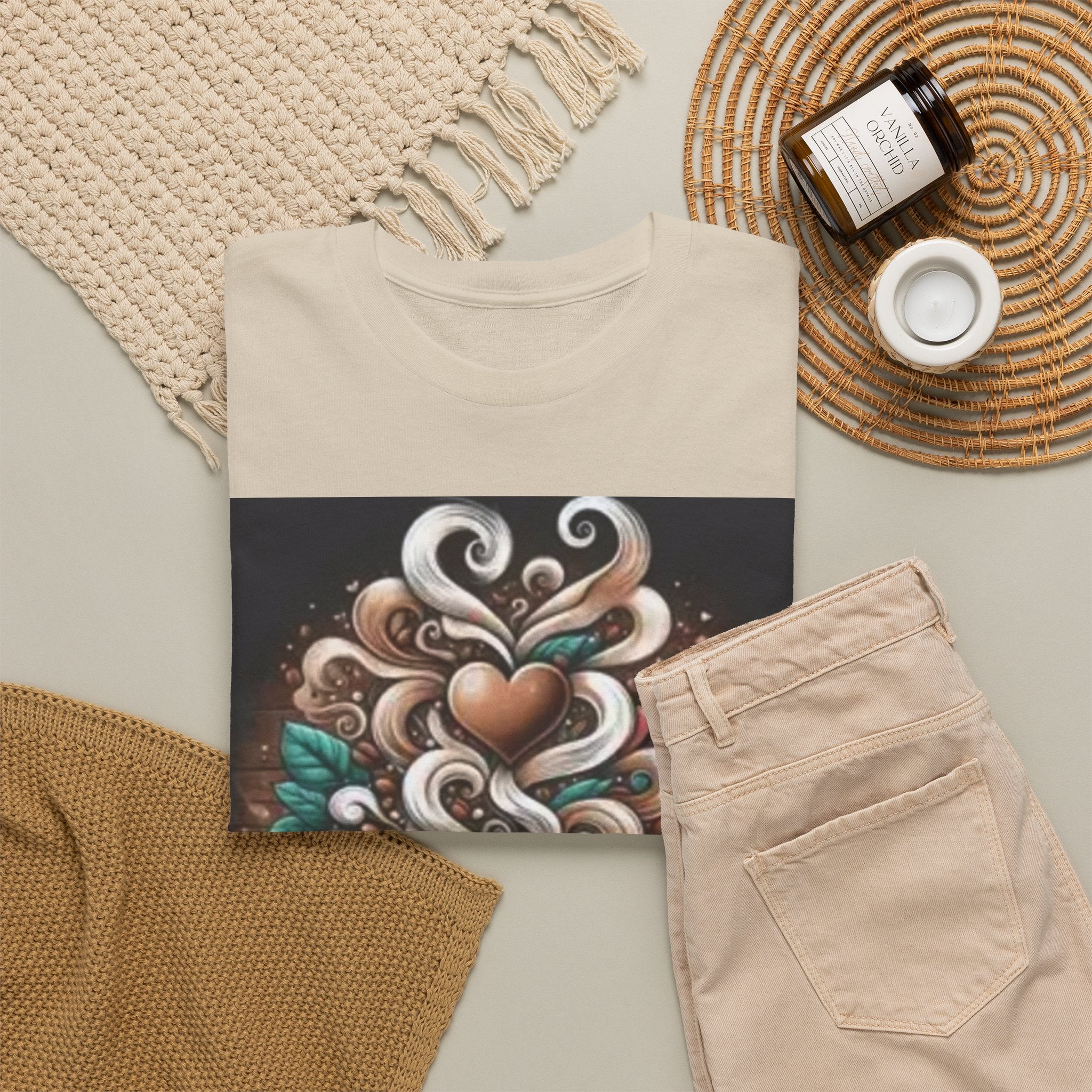 Coffee Cup T-Shirt — Whimsical Steaming Heart Coffee Design