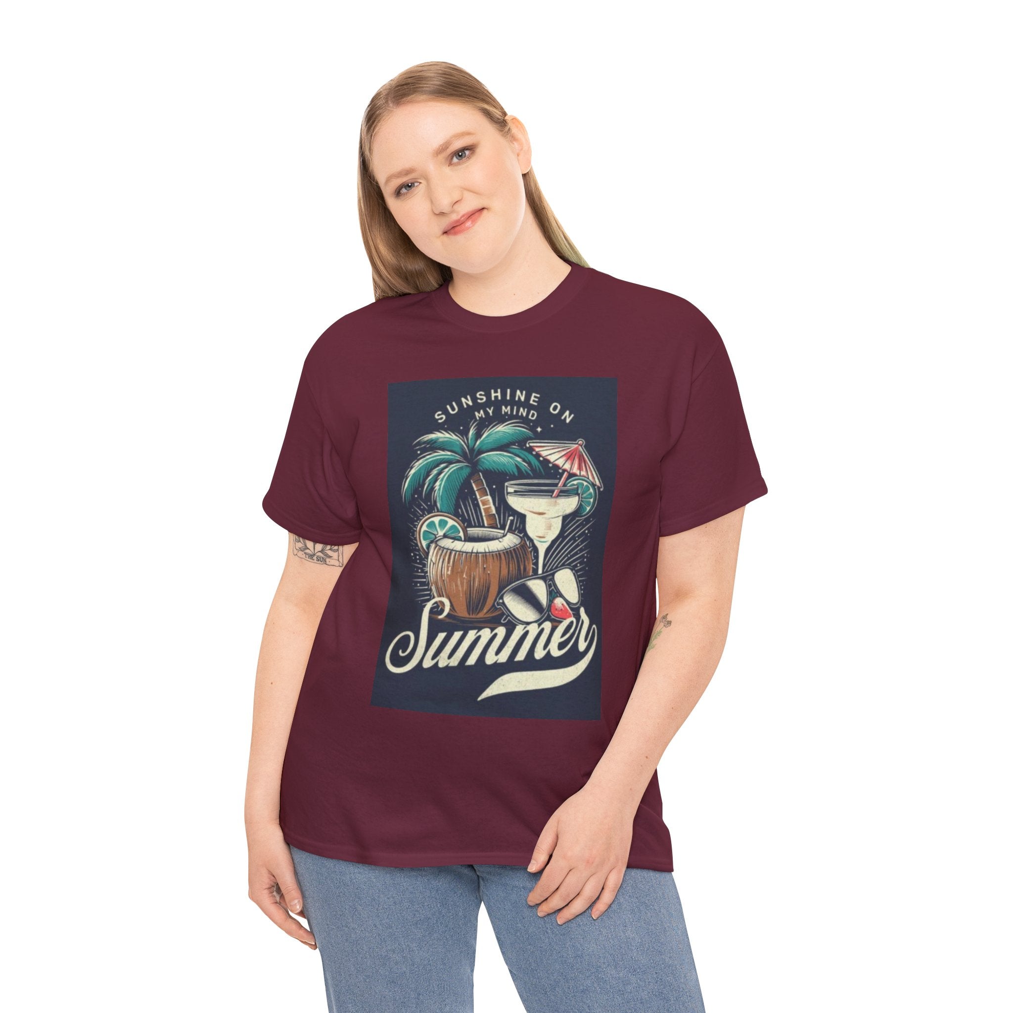 Summer Cocktail Tee — "Sunshine On My Mind" Tropical Beach T-Shirt