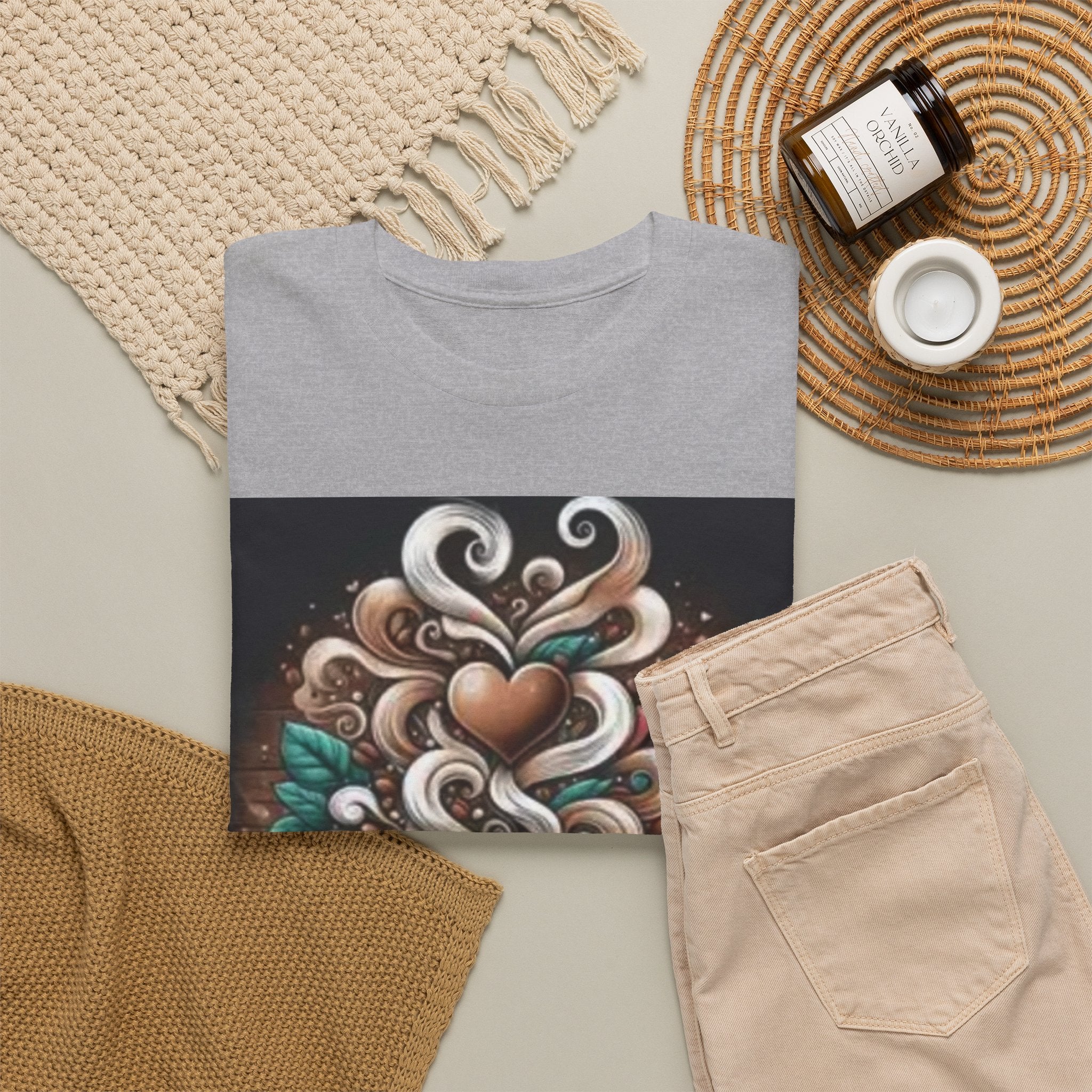Coffee Cup T-Shirt — Whimsical Steaming Heart Coffee Design