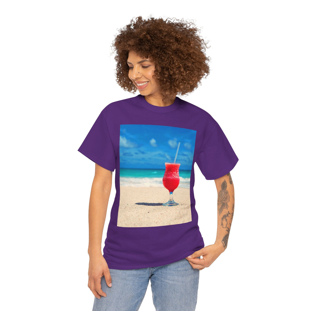 Tropical Beach Cocktail Graphic Tee (Summer Vacation Drink)