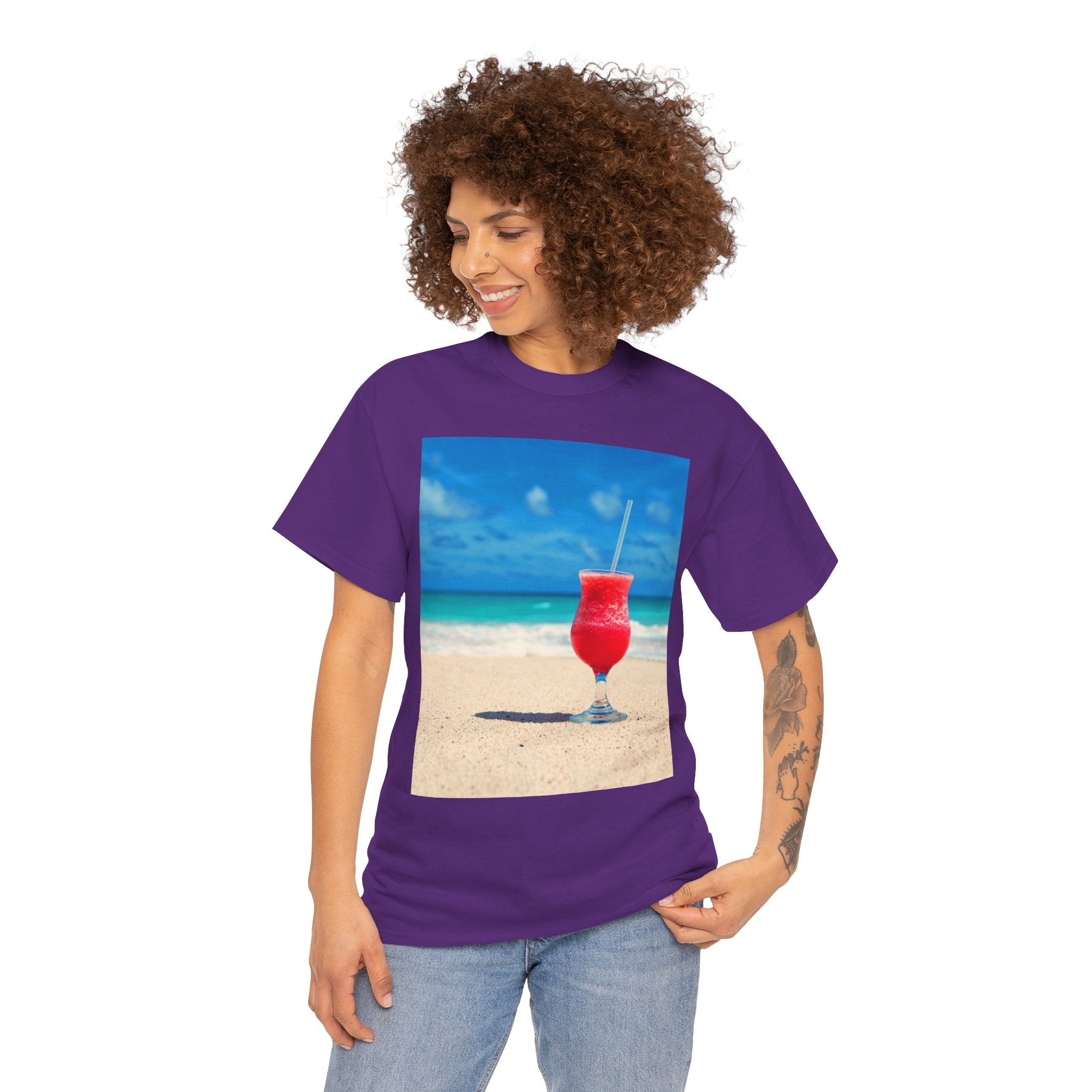Tropical Beach Cocktail Graphic Tee (Summer Vacation Drink)