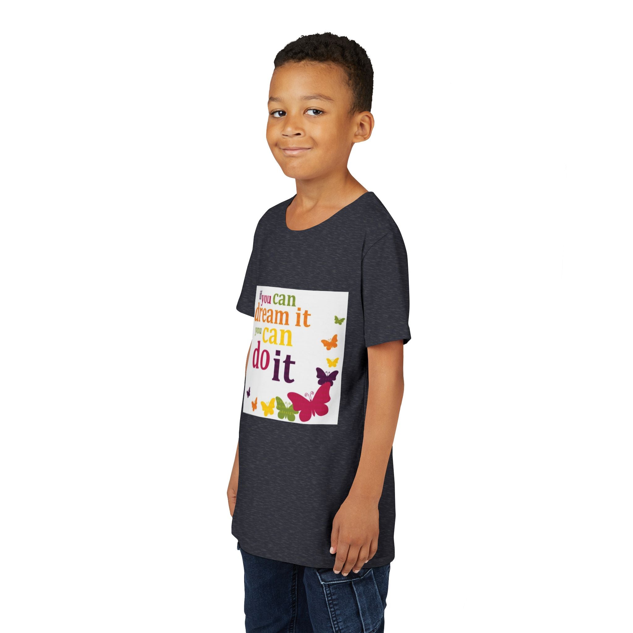 Youth Tee – "If You Can Dream It You Can Do It" Colorful Butterfly Inspirational Shirt