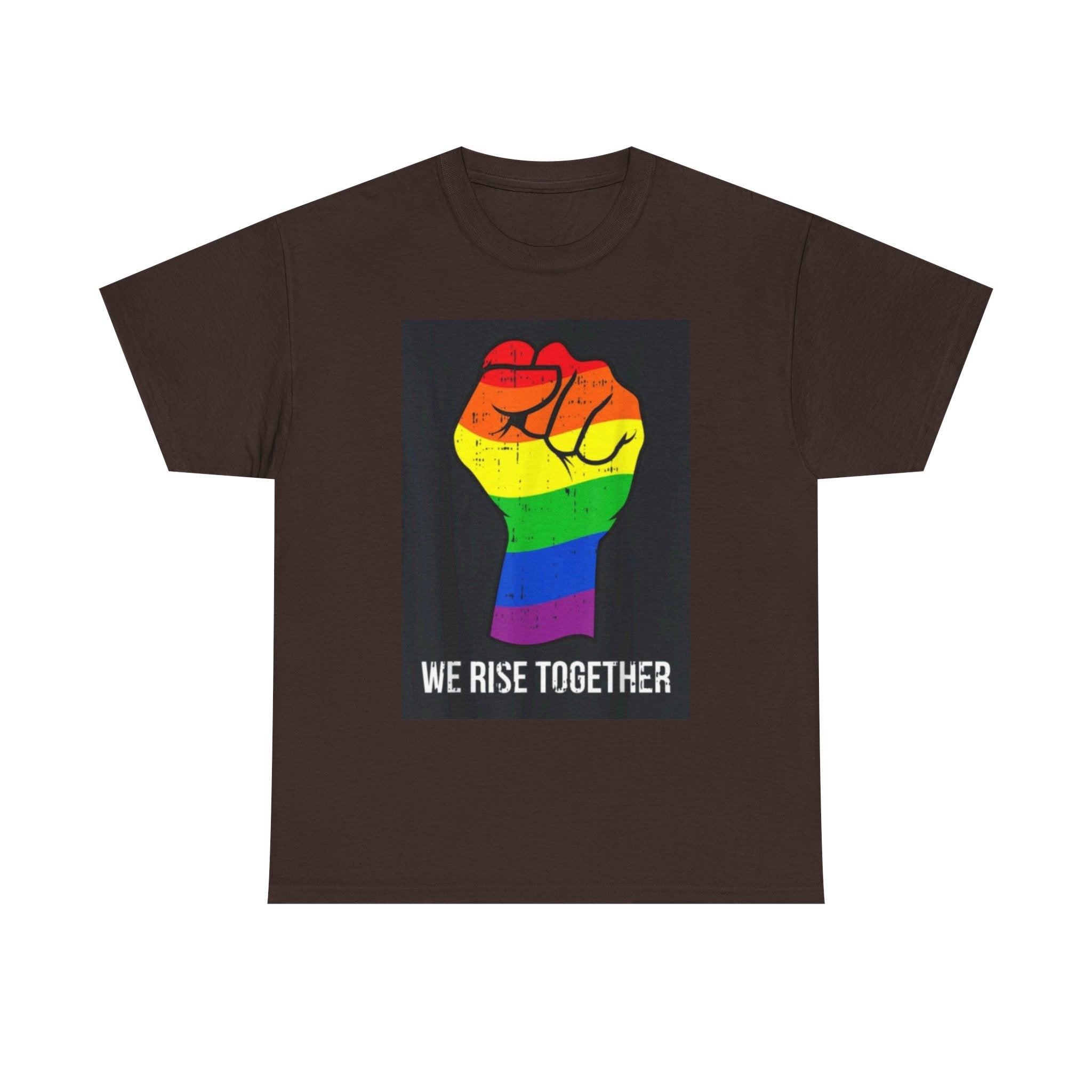 We Rise Together Rainbow Fist T-Shirt