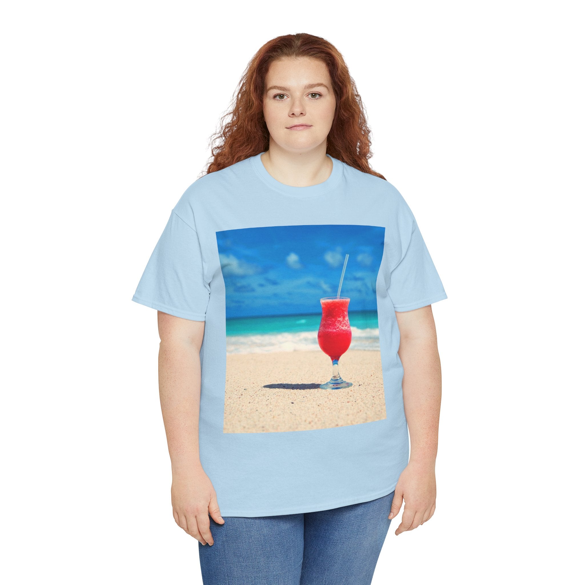 Tropical Beach Cocktail Graphic Tee (Summer Vacation Drink)